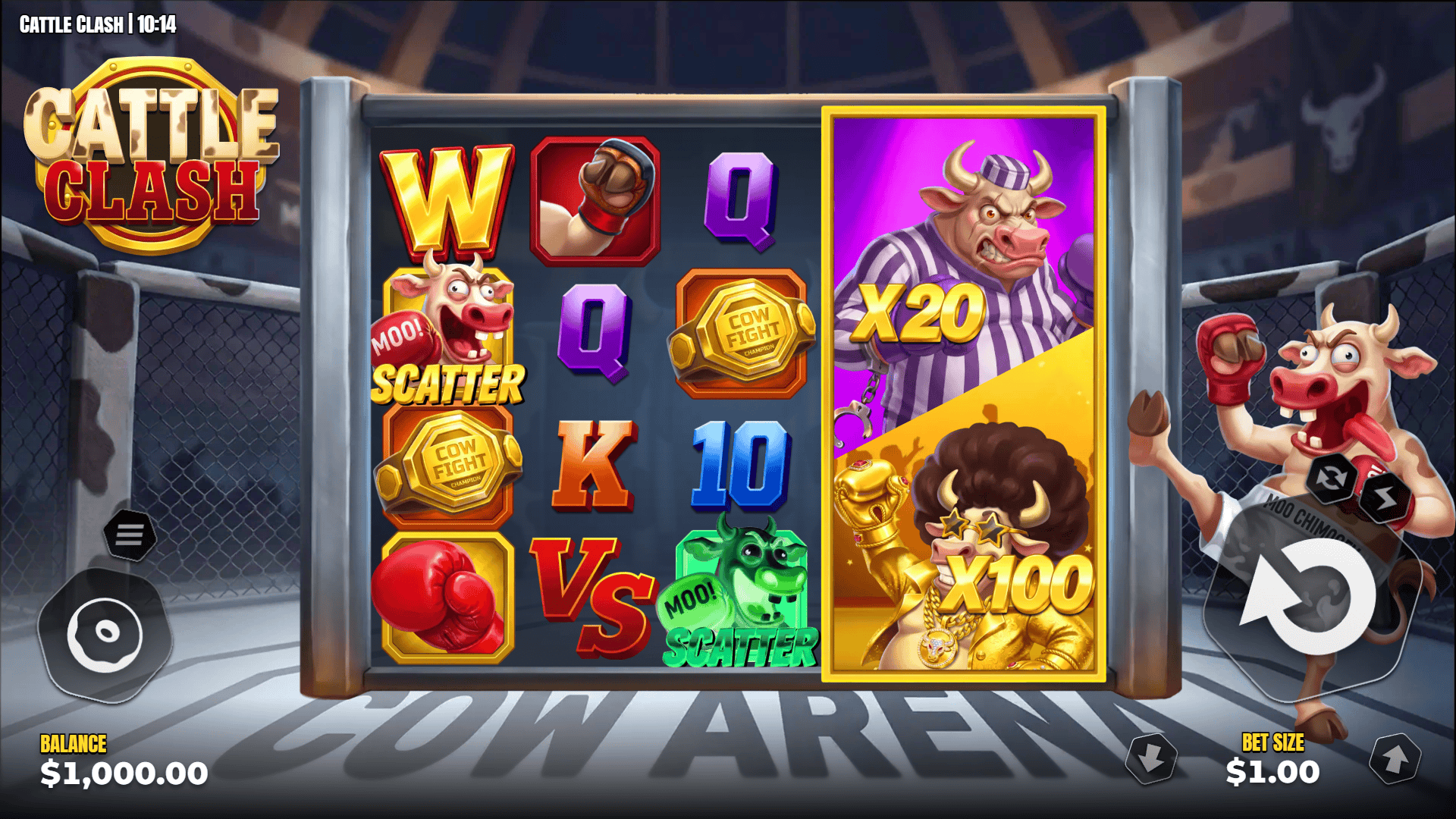 Cattle Clash slot gameplay reels