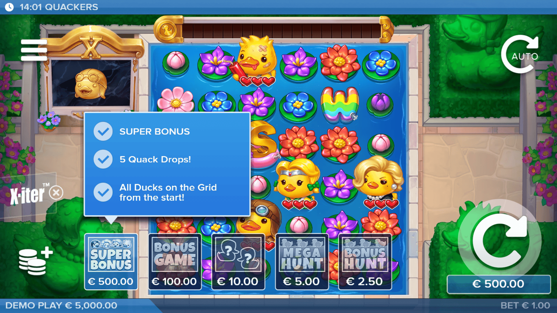 Quackers bonus buy menu