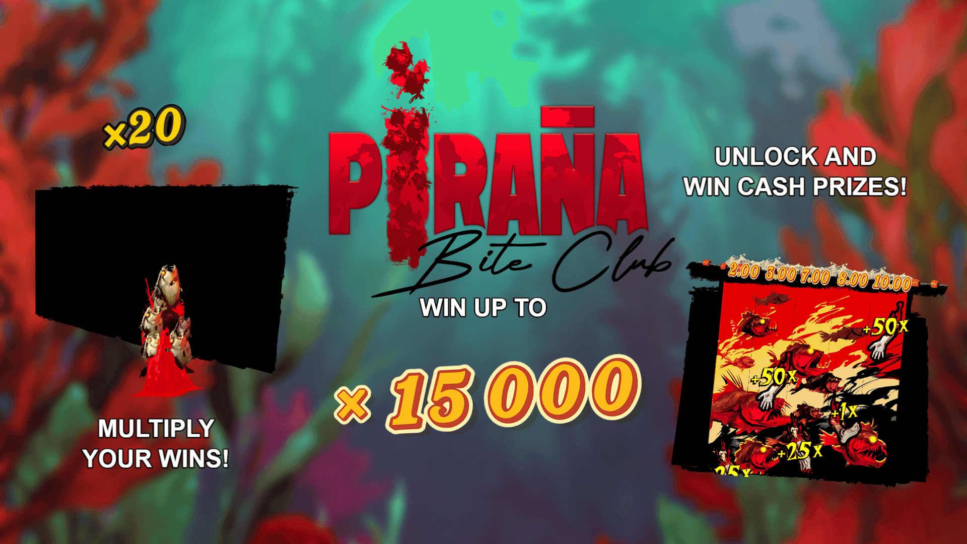Piranha Bite Club slot intro screen