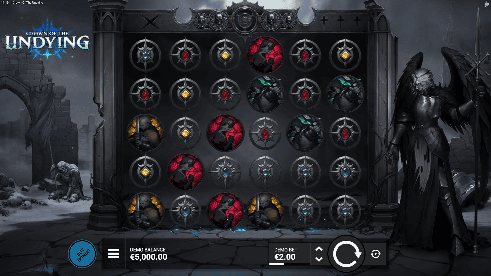 Crown of the Undying slot gameplay reels
