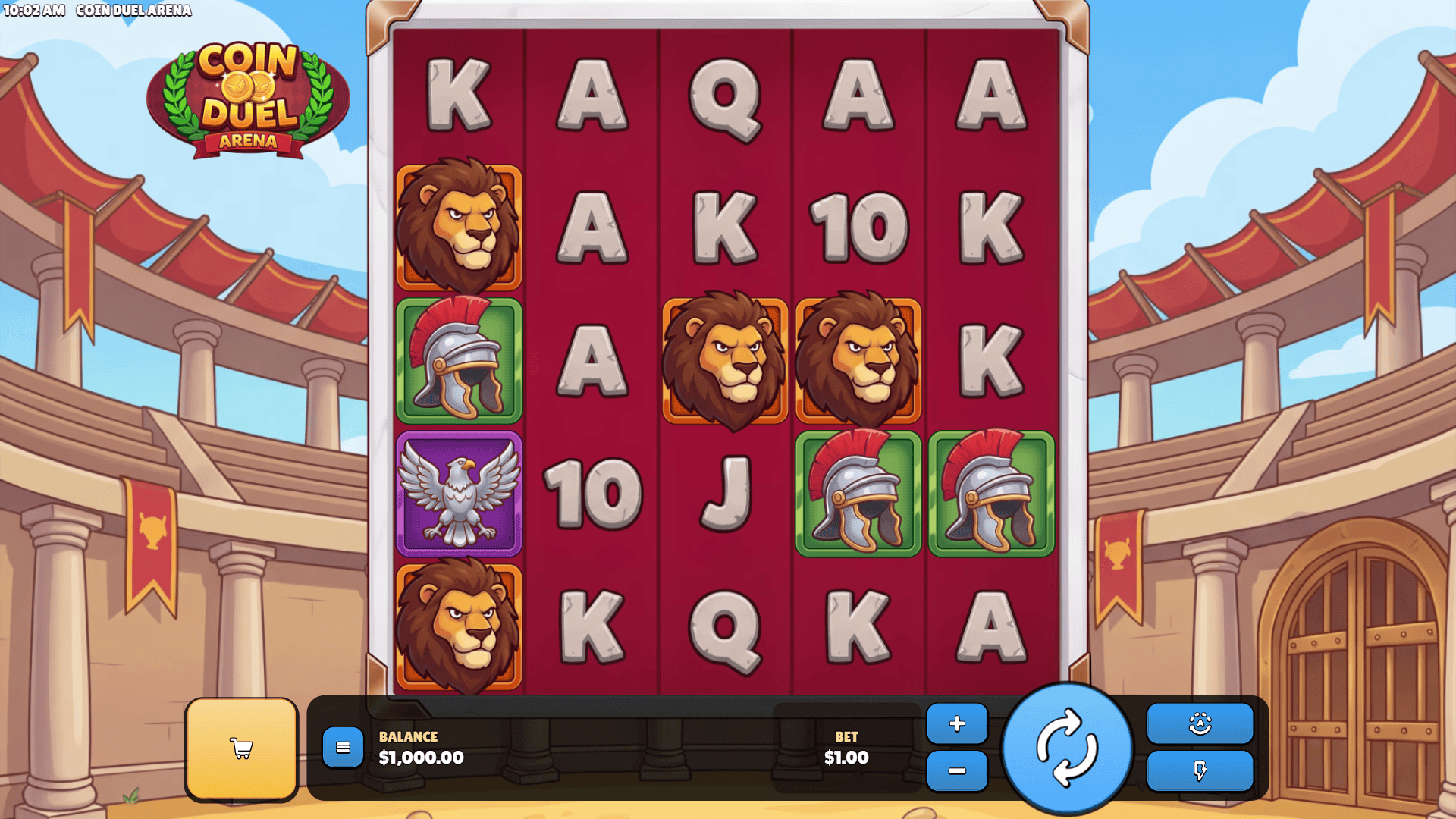 Coin Duel Arena slot gameplay reels