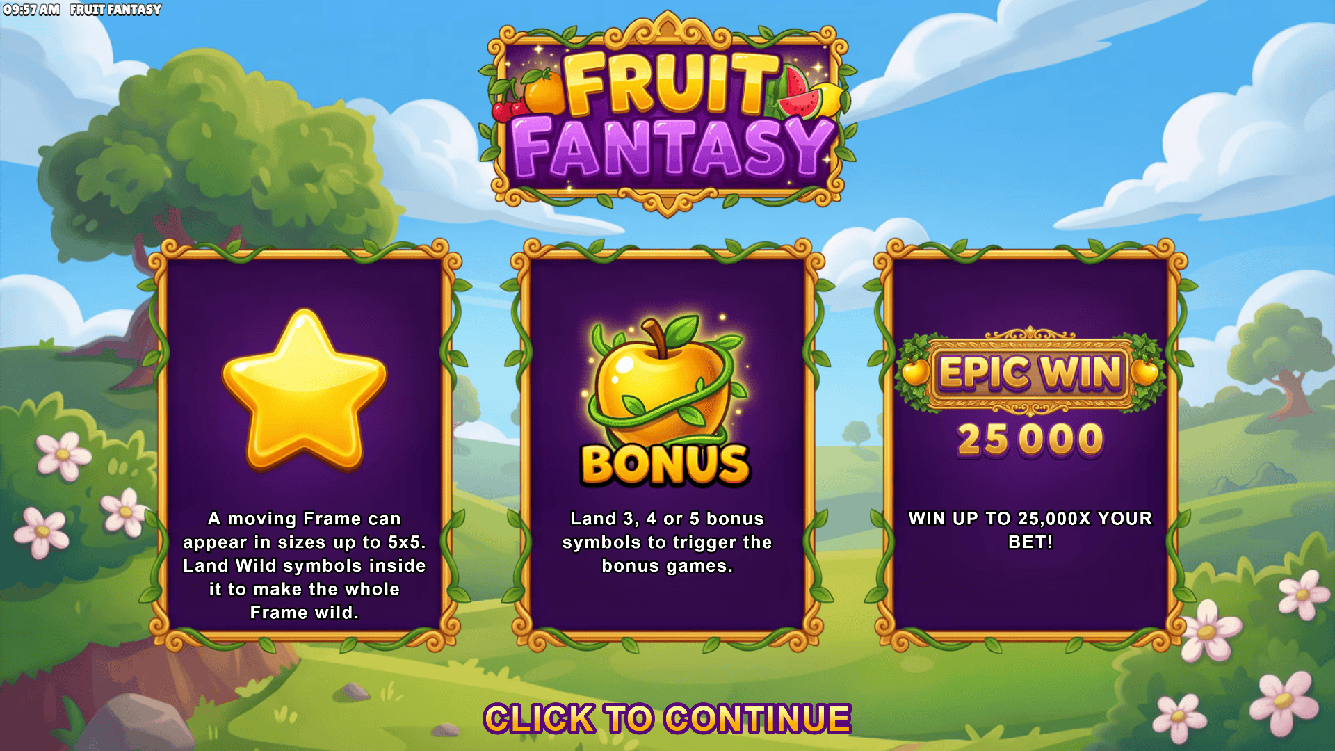 Fruit Fantasy slot intro screen