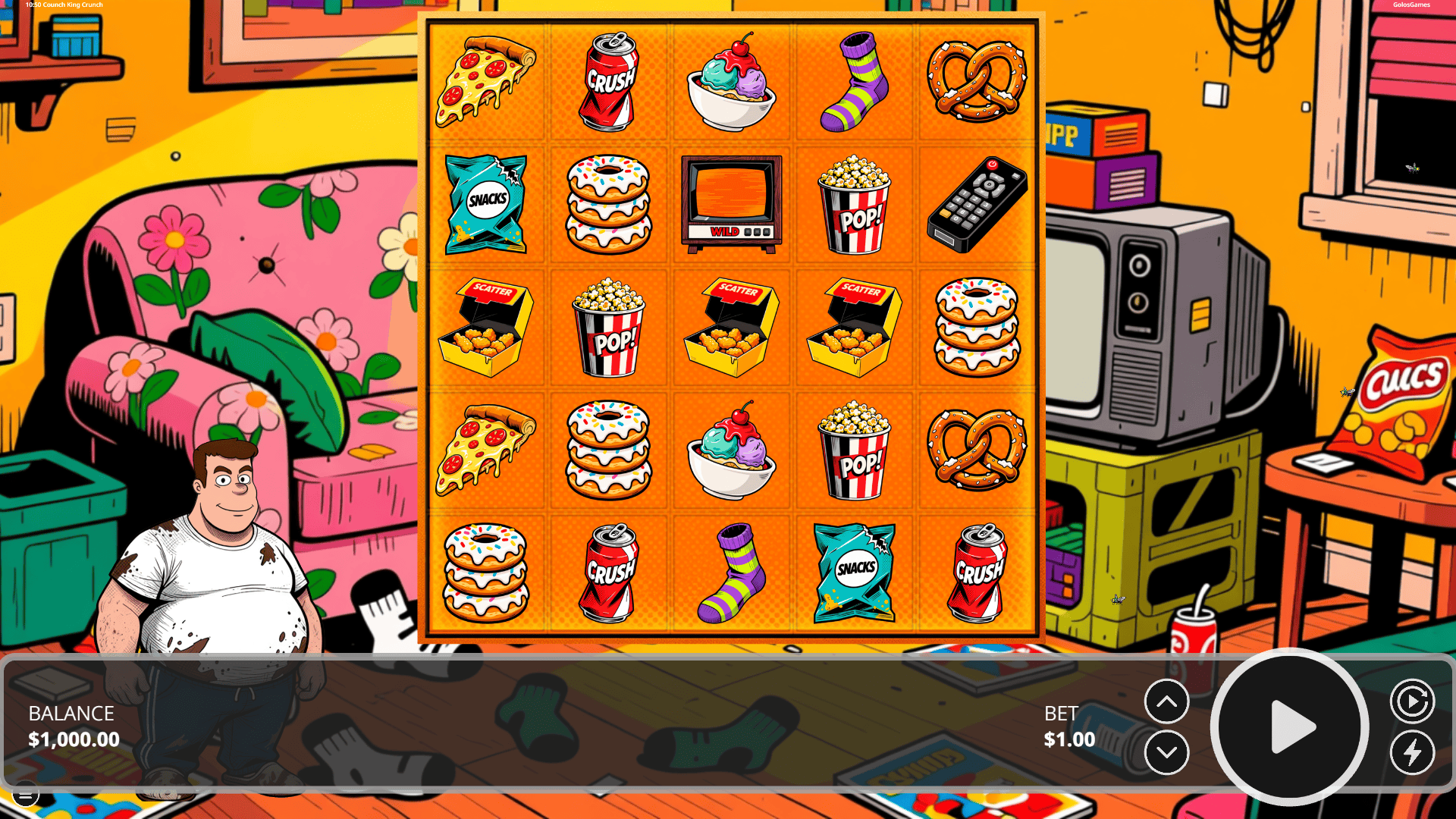 Couch King Crunch slot gameplay reels