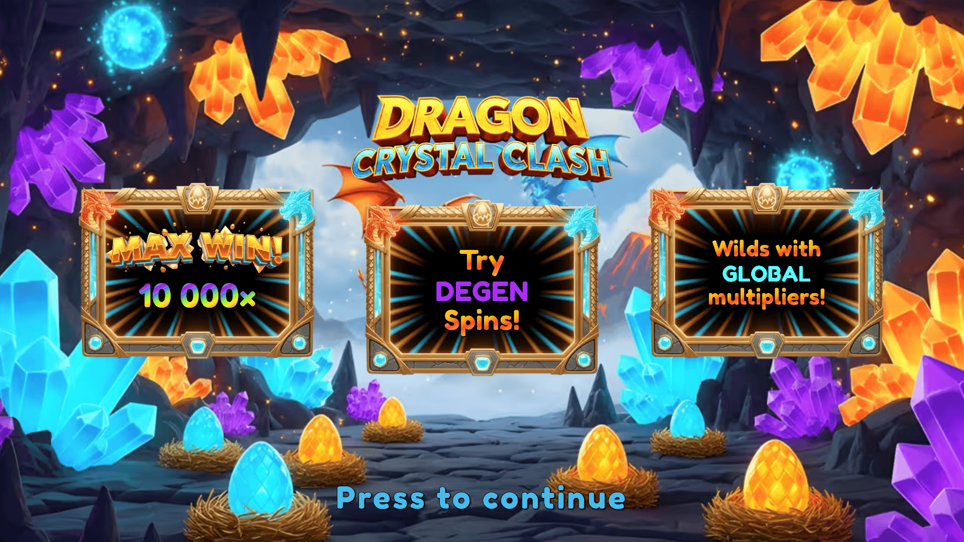 Dragon Crystal Clash slot intro screen