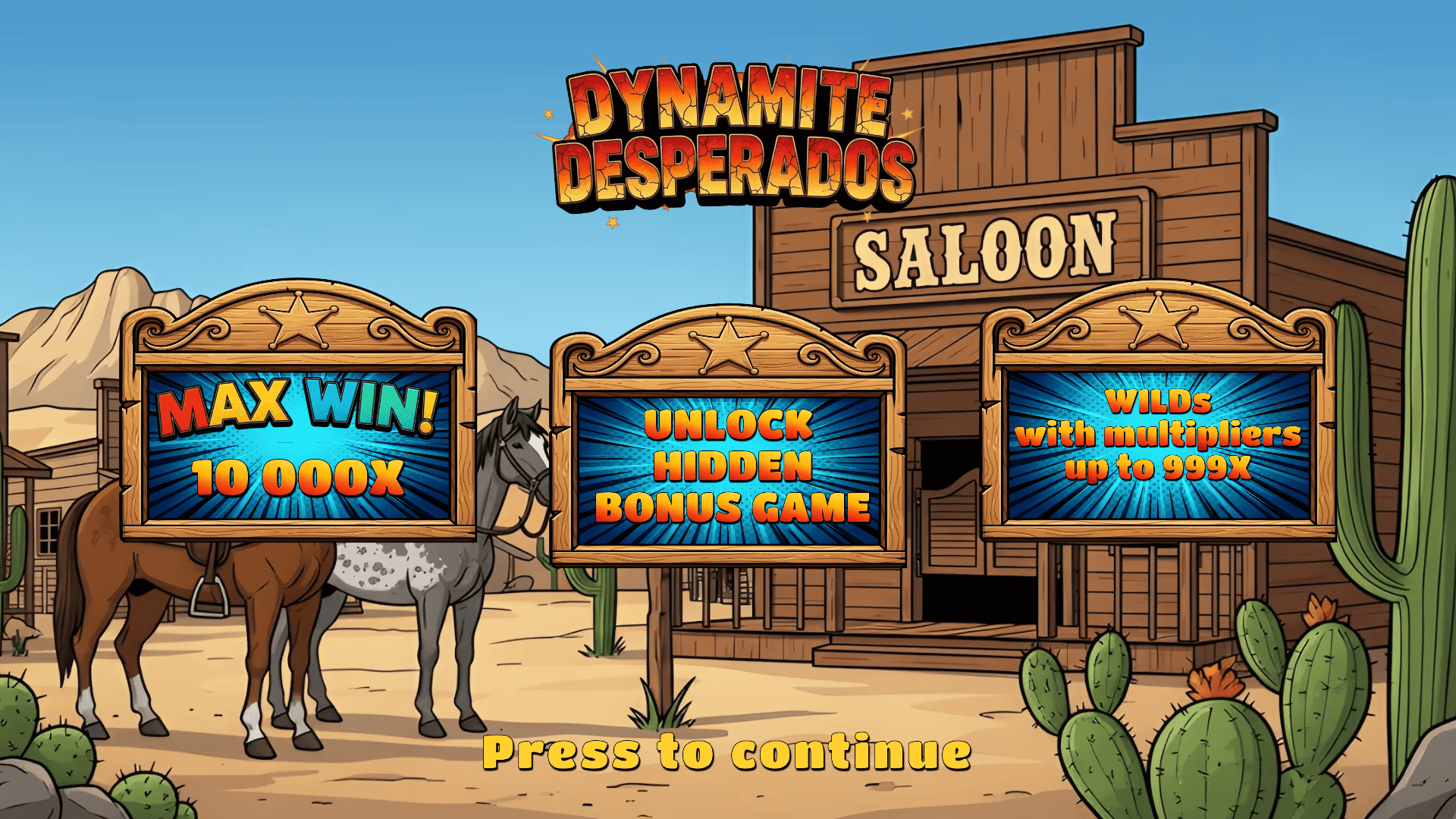 Dynamite Desperados slot intro screen