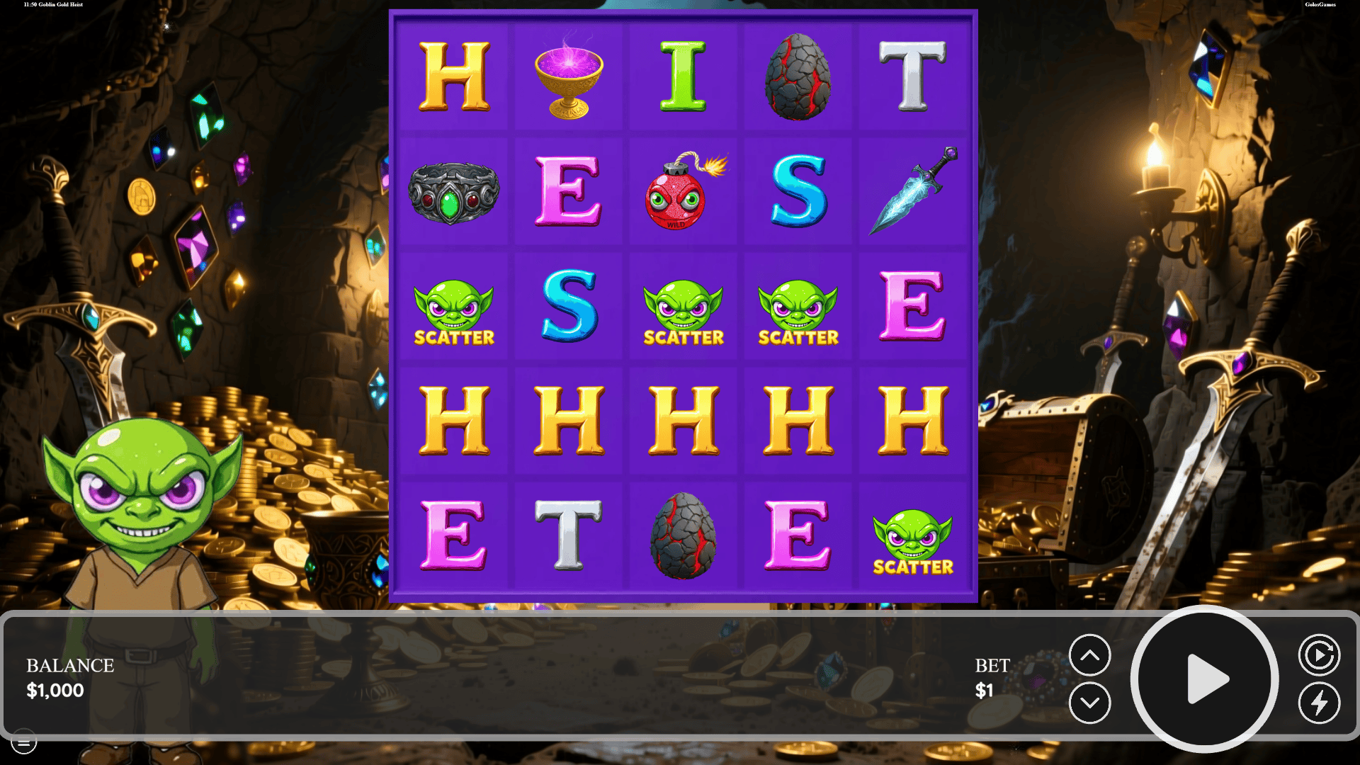 Goblin Gold Heist slot gameplay reels