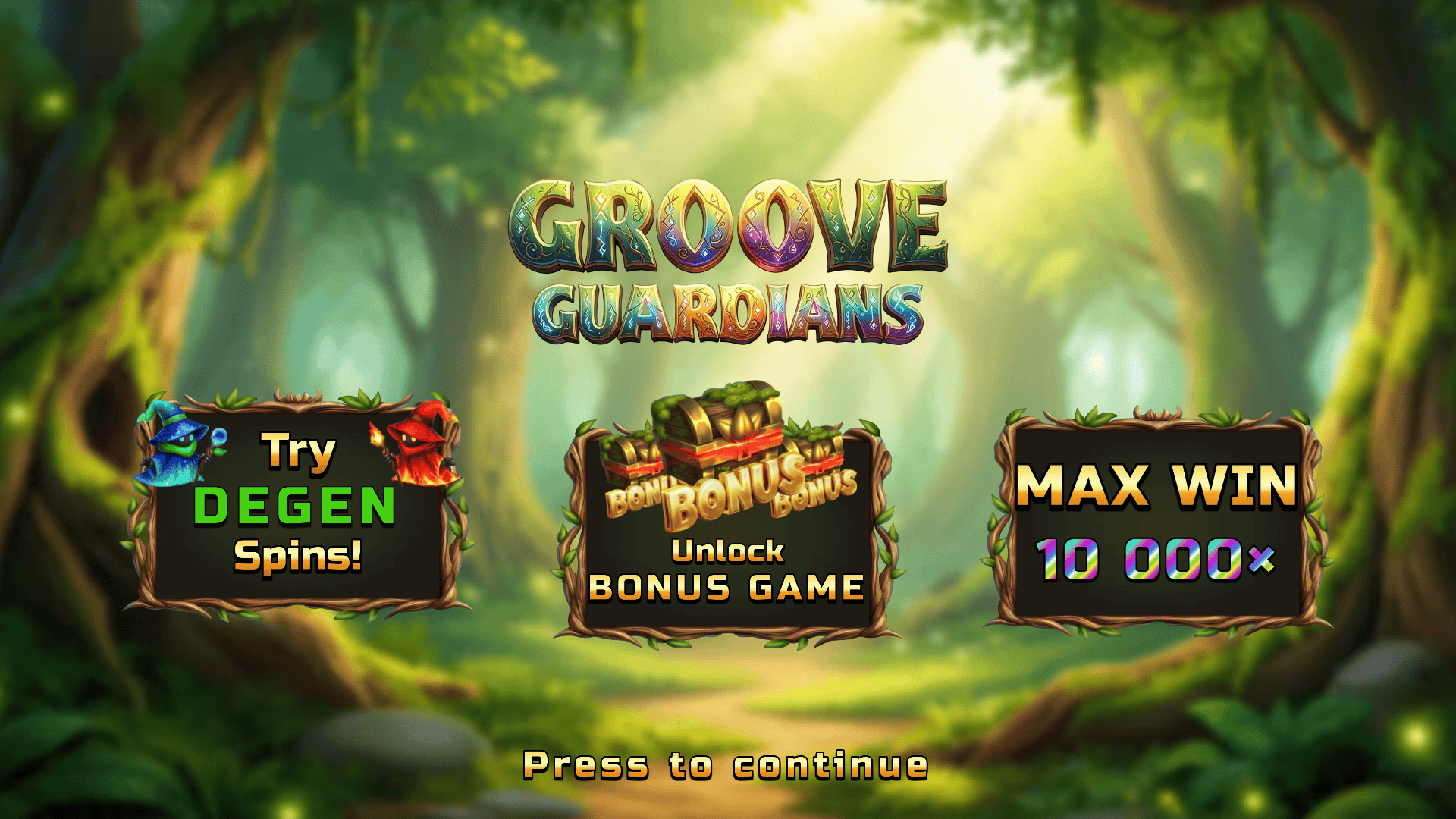 Groove Guardians slot intro screen