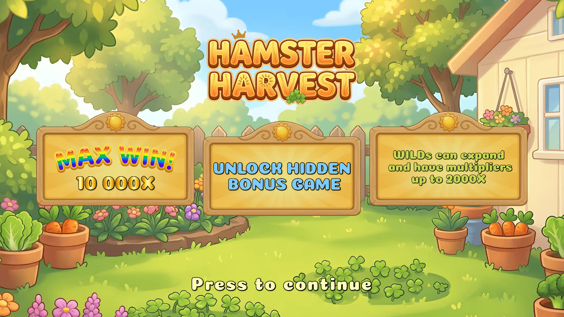 Hamster Harvest slot intro screen