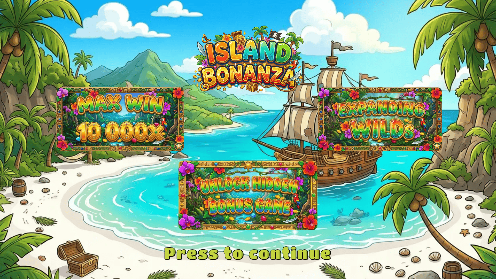 Island Bonanza slot intro screen