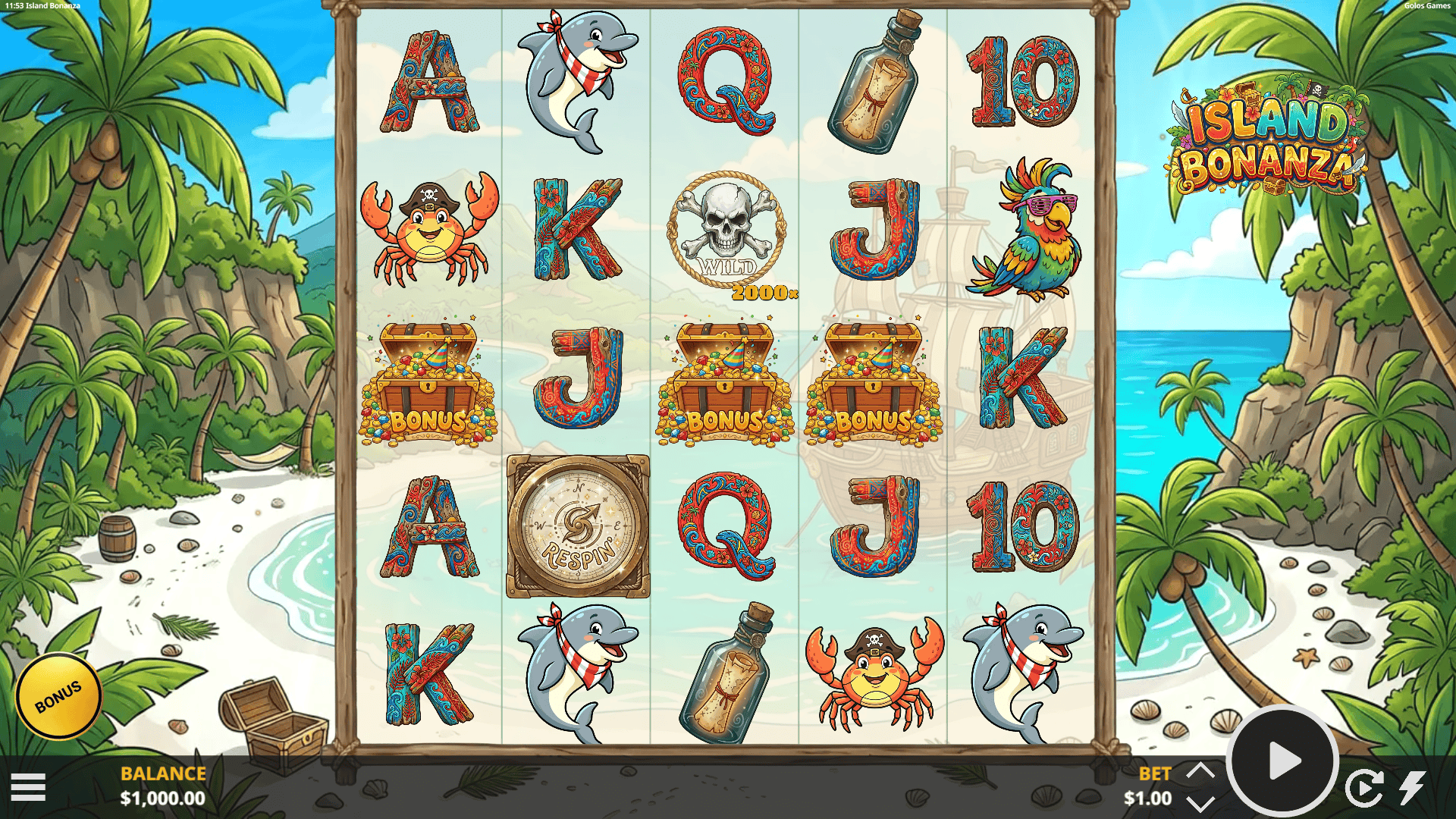 Island Bonanza slot gameplay reels