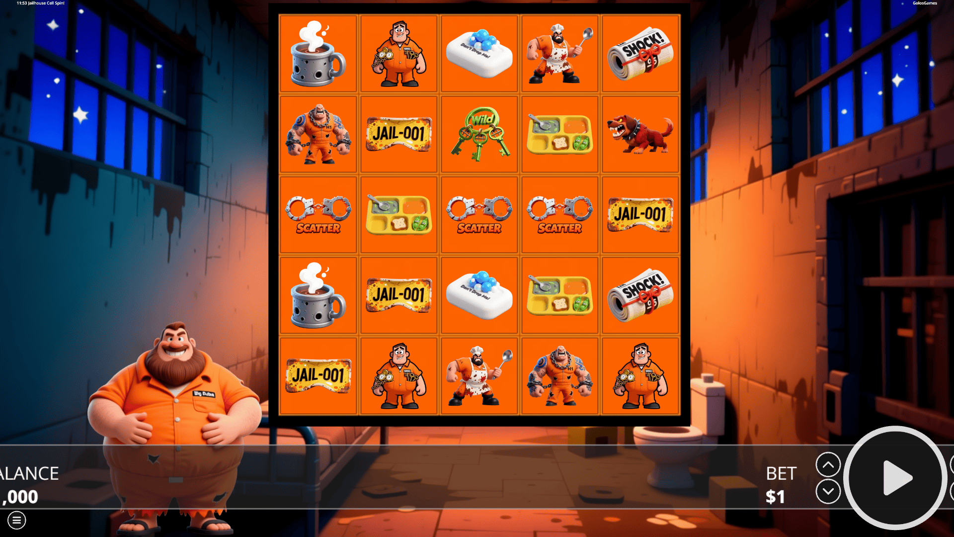 Jailhouse Cell Spin slot gameplay reels