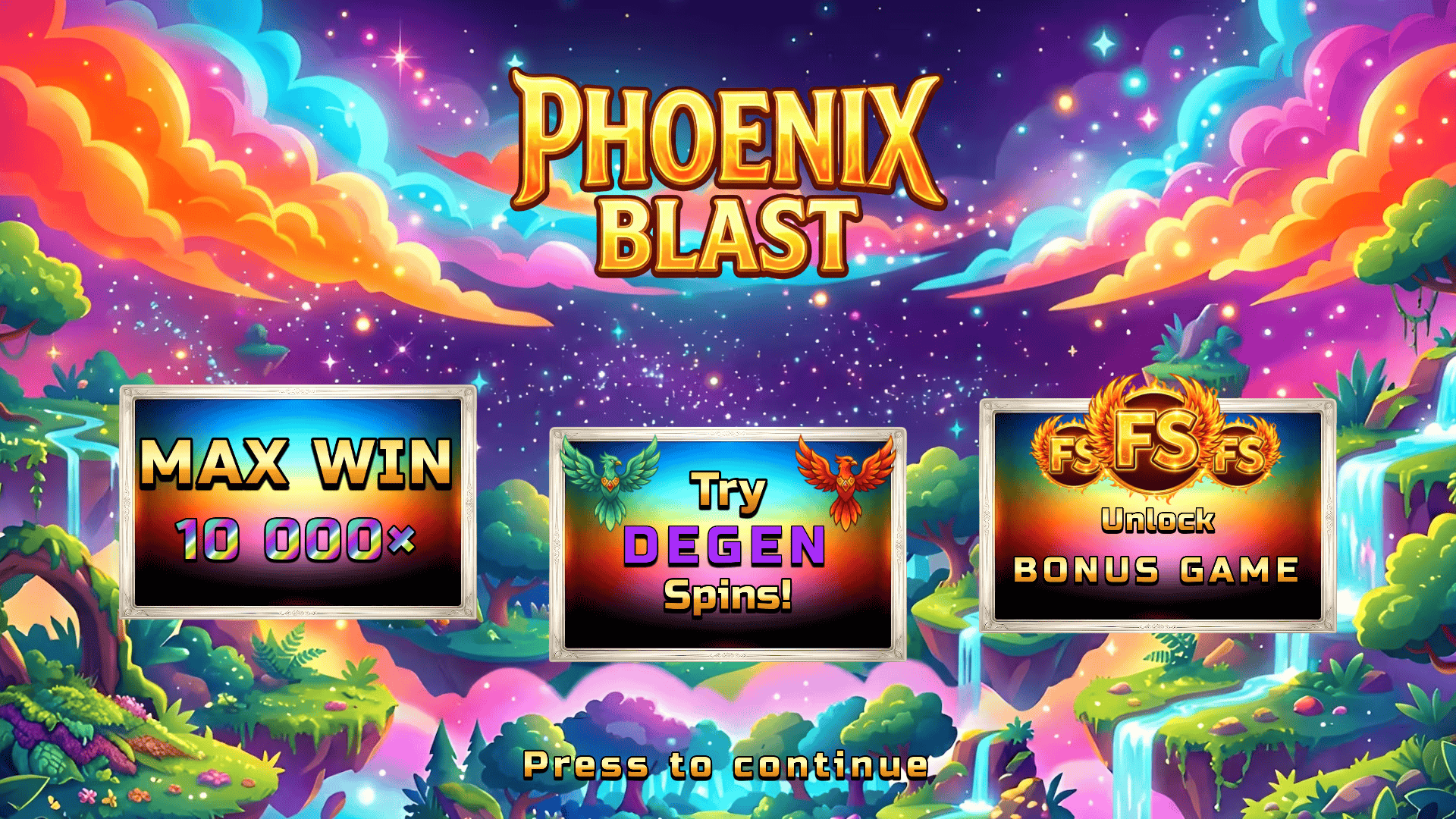 Phoenix Blast slot intro screen