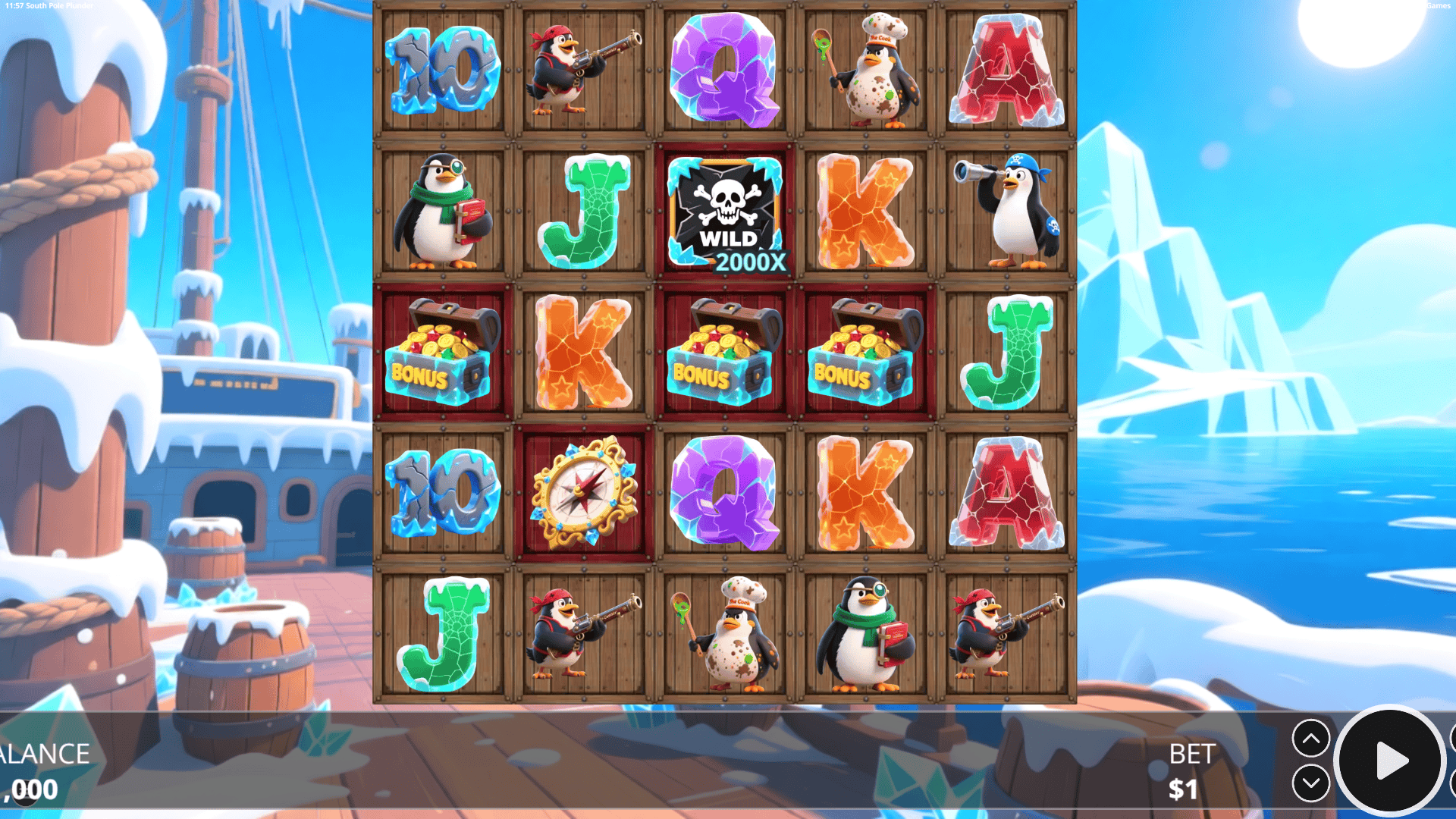 South Pole Plunder slot gameplay reels