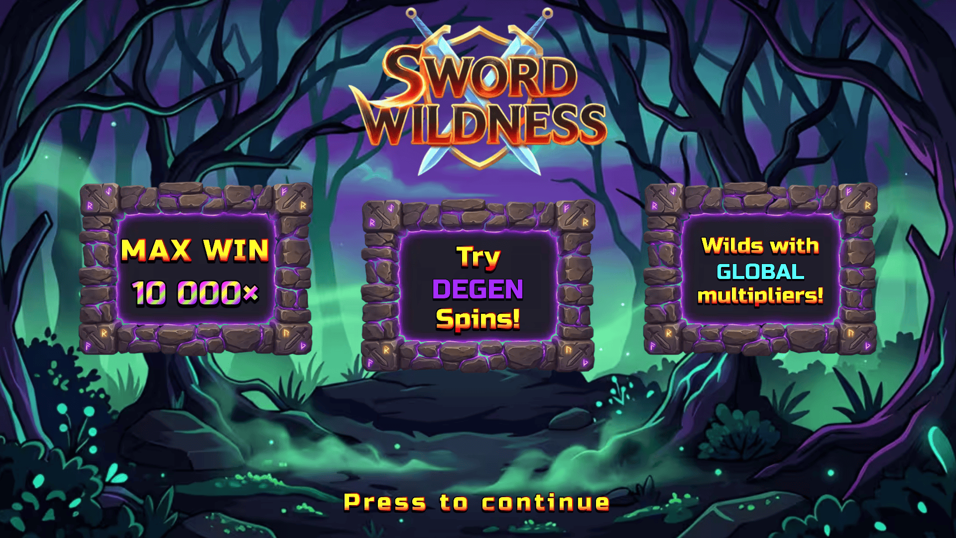 Sword Wildness slot intro screen