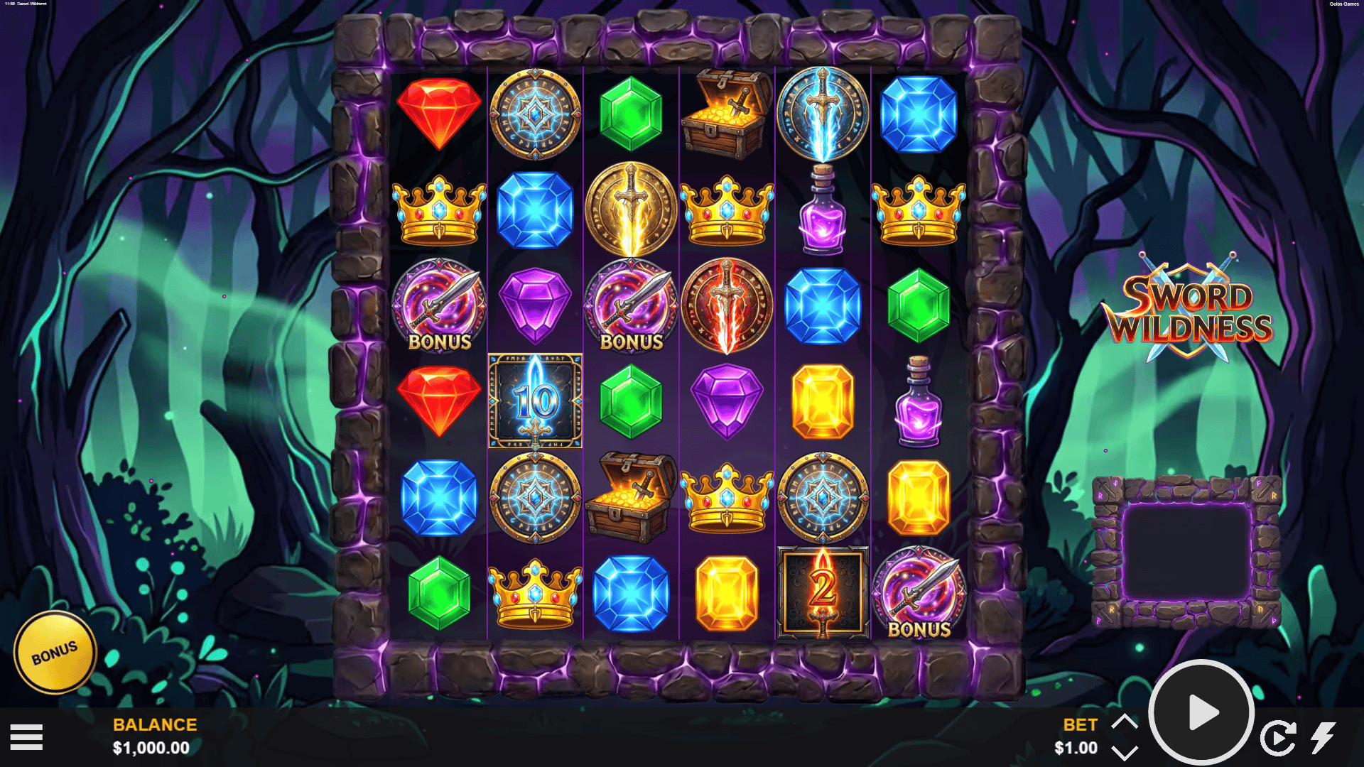 Sword Wildness slot gameplay reels