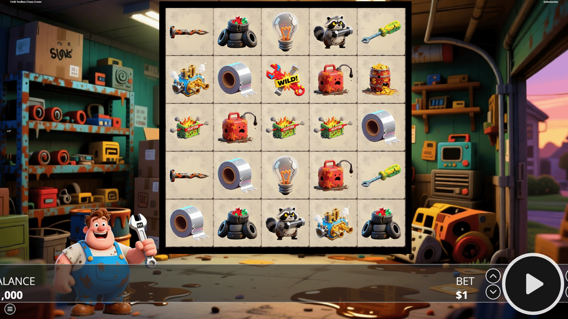 Toolbox Chaos Crown slot gameplay reels