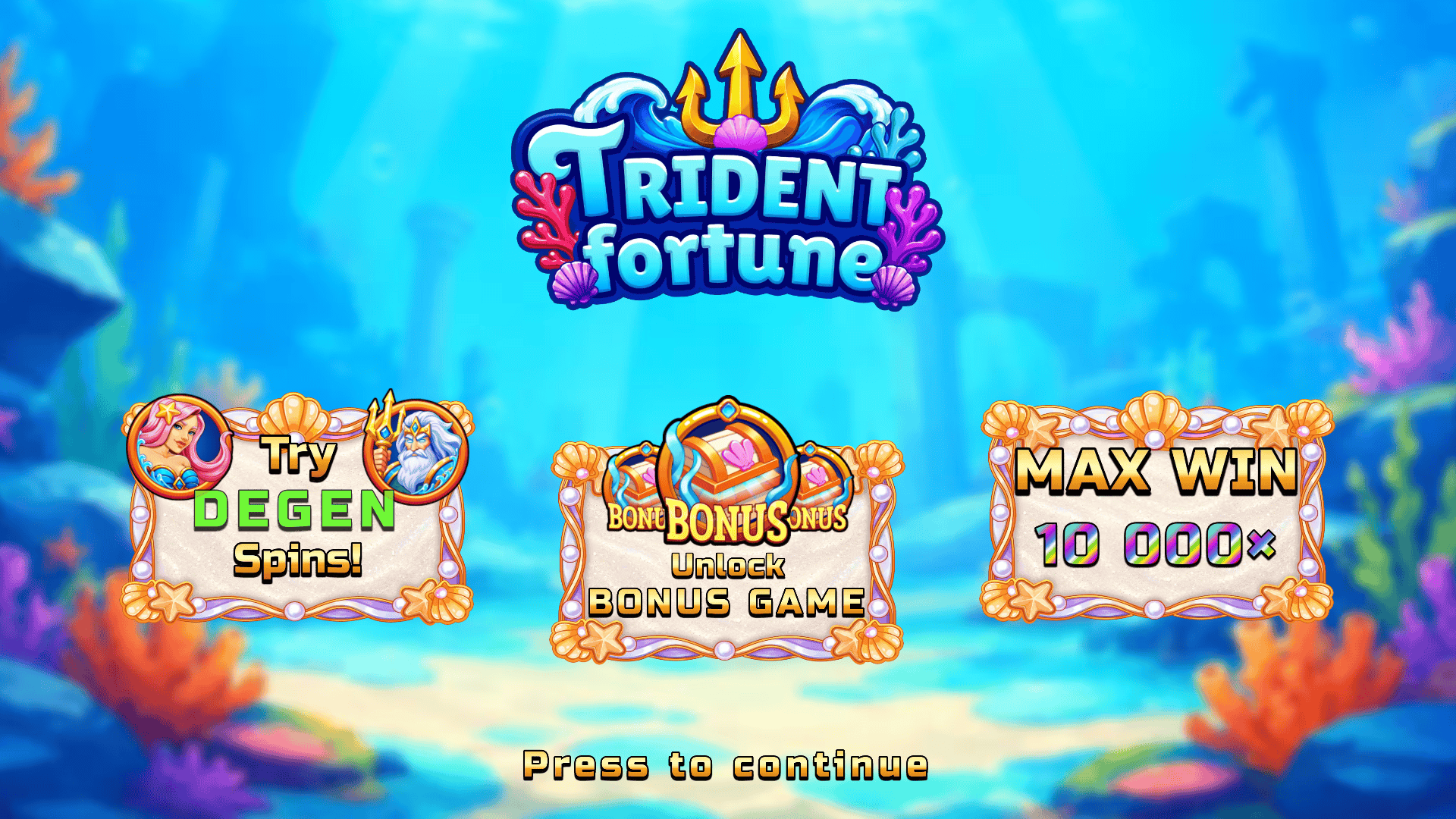 Trident Fortune slot intro screen