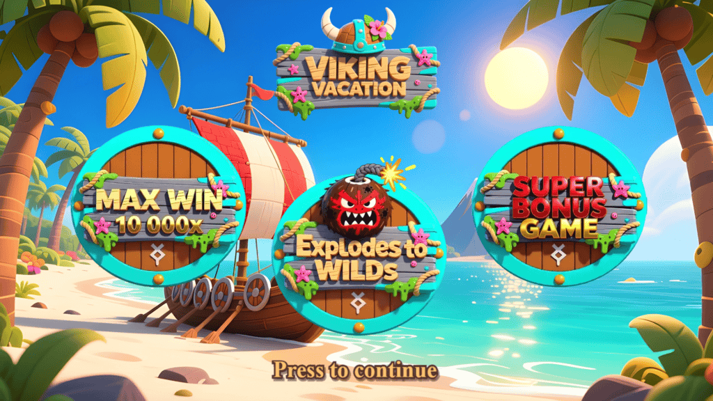 Golosgames viking vacation intro screen
