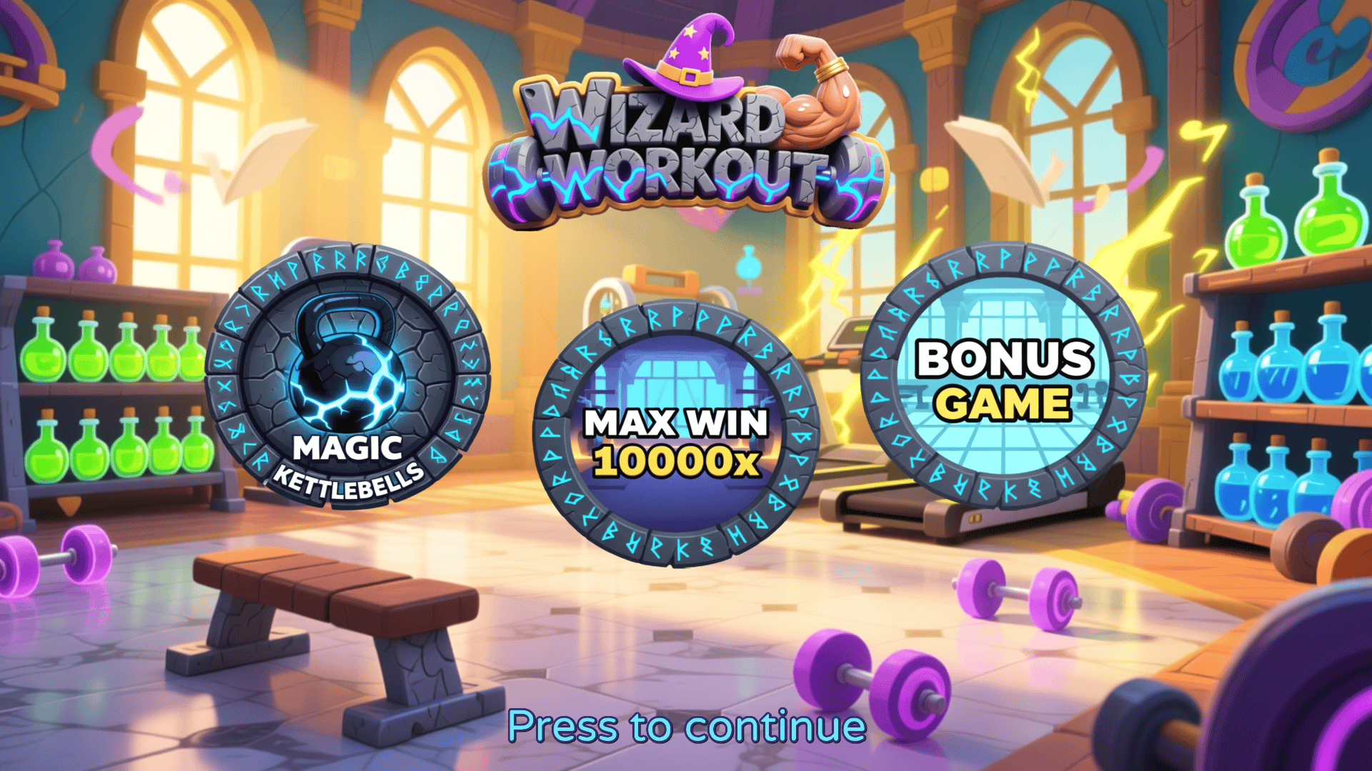 Wizard Workout slot intro screen