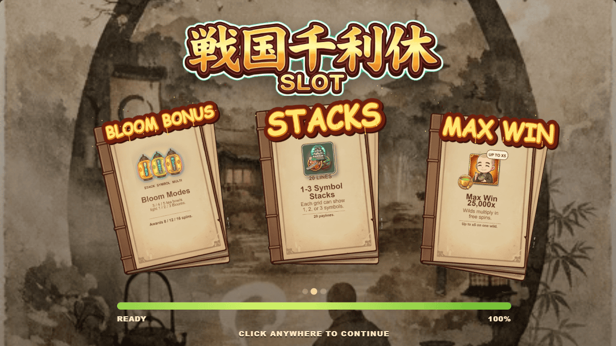 Sen no Rikyu slot intro screen