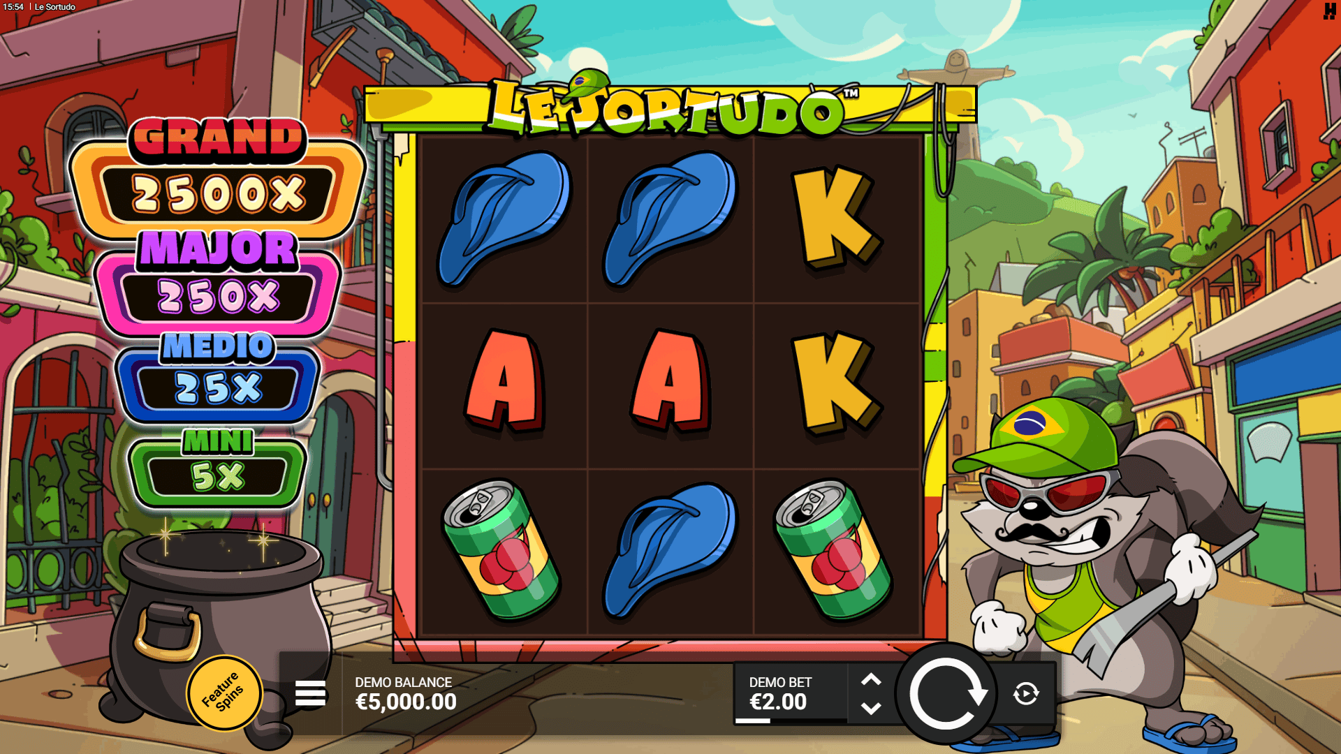 Le Sortudo slot gameplay reels