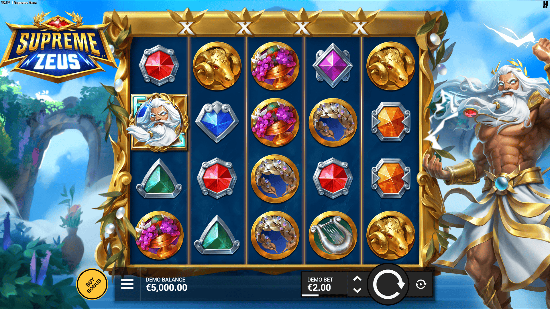 Supreme Zeus slot gameplay reels