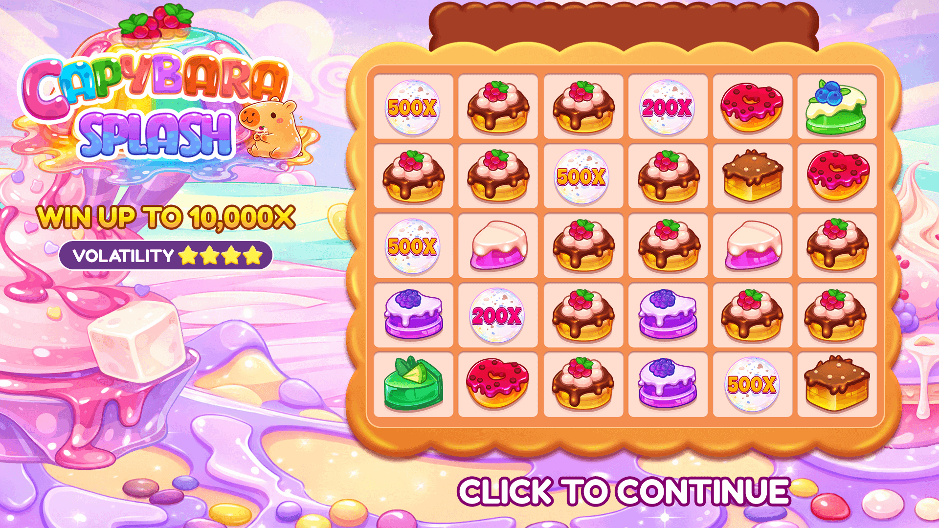 Capybara Splash slot intro screen