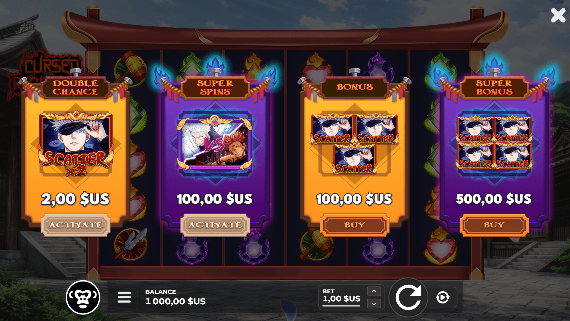 Cursed Reckoning bonus buy menu
