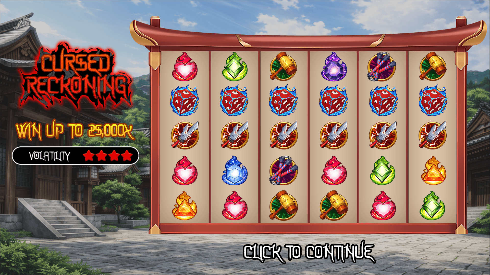 Cursed Reckoning slot intro screen