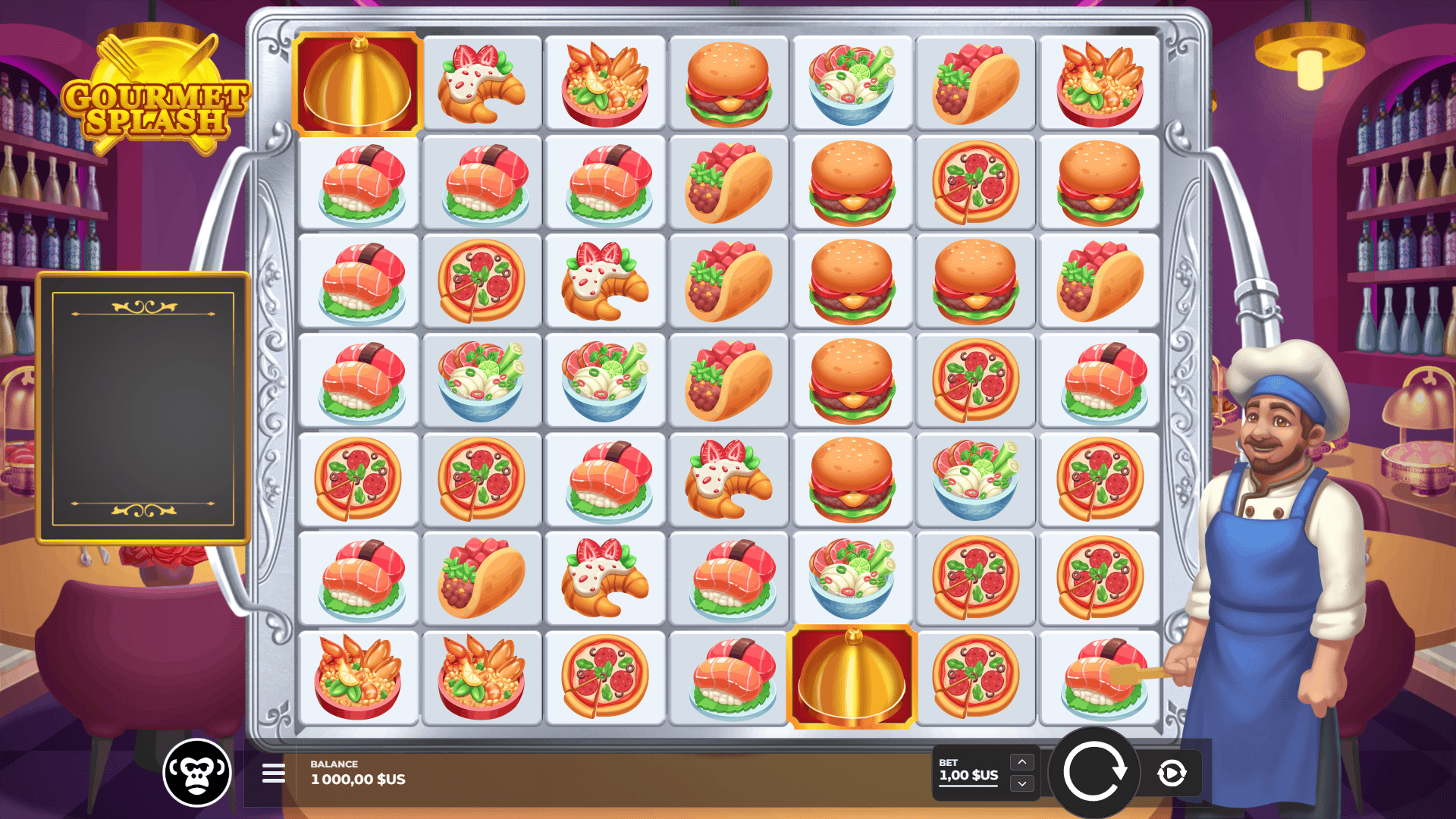 Gourmet Splash slot gameplay reels
