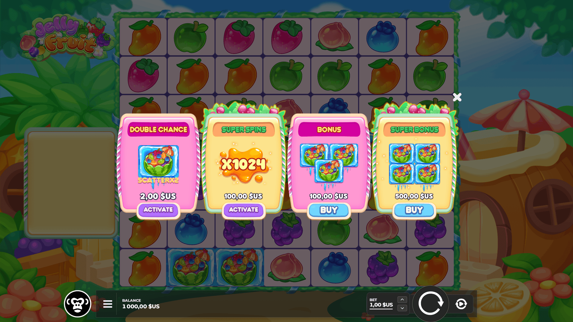 Jelly Fruit bonus buy menu