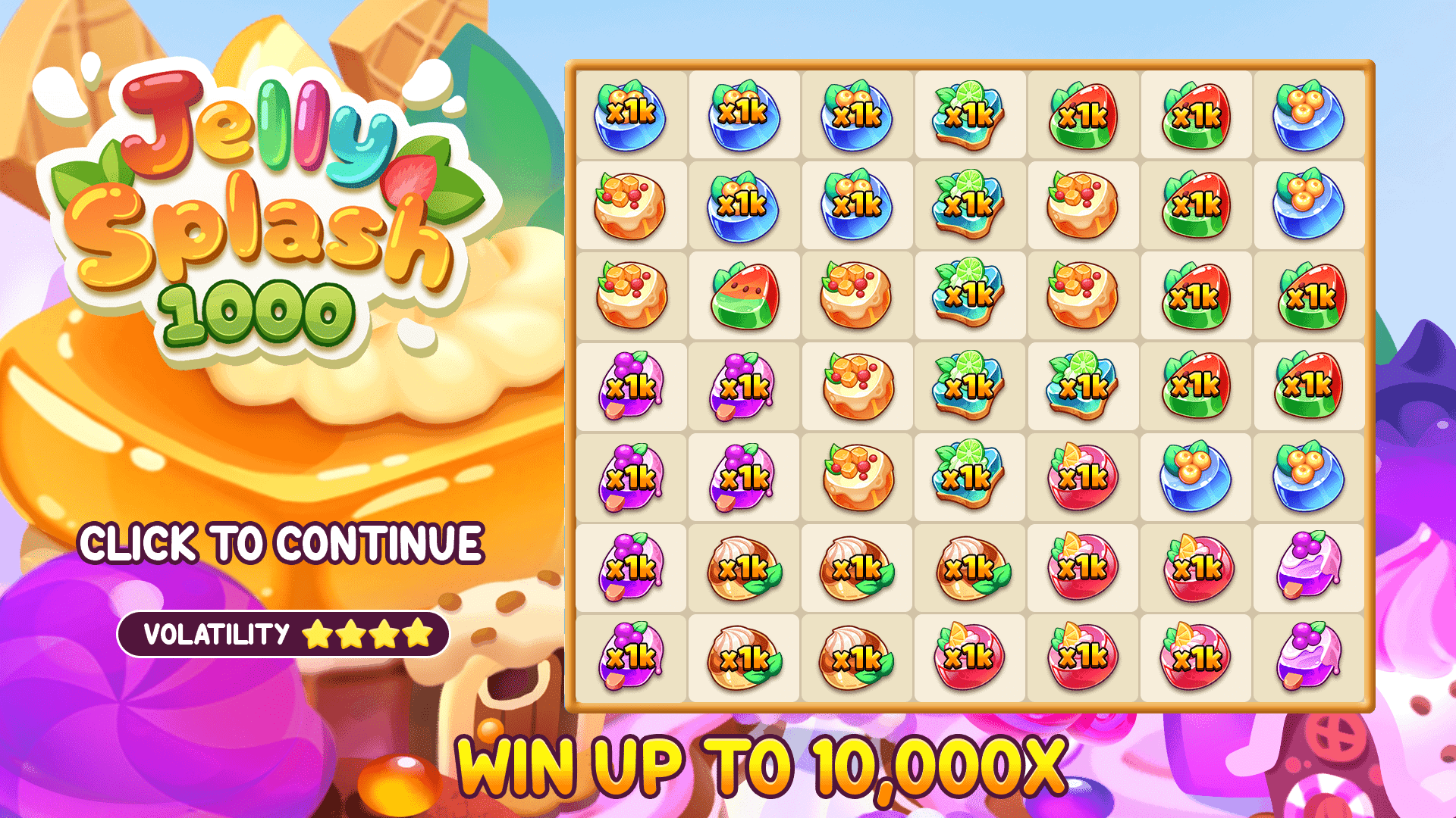 Jelly Splash 1000 slot intro screen
