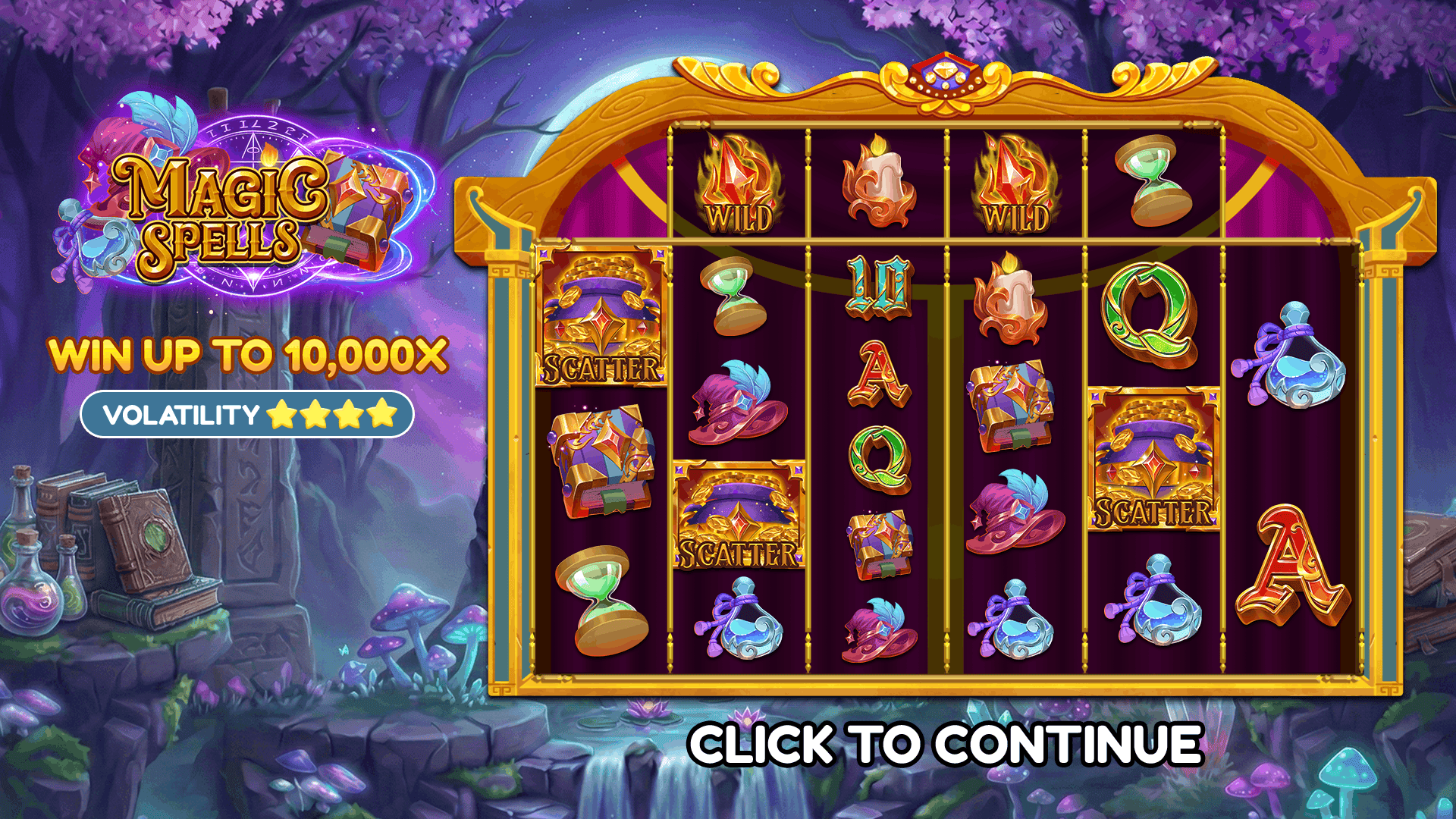Magic Spells slot intro screen
