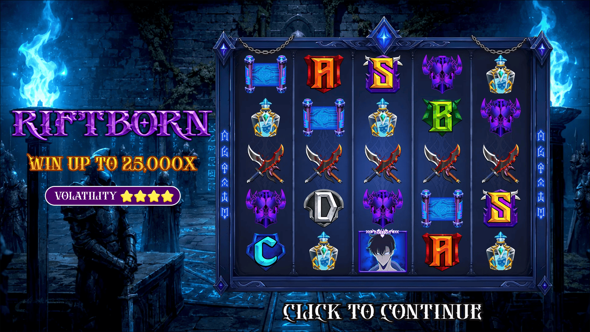 Riftborn slot intro screen