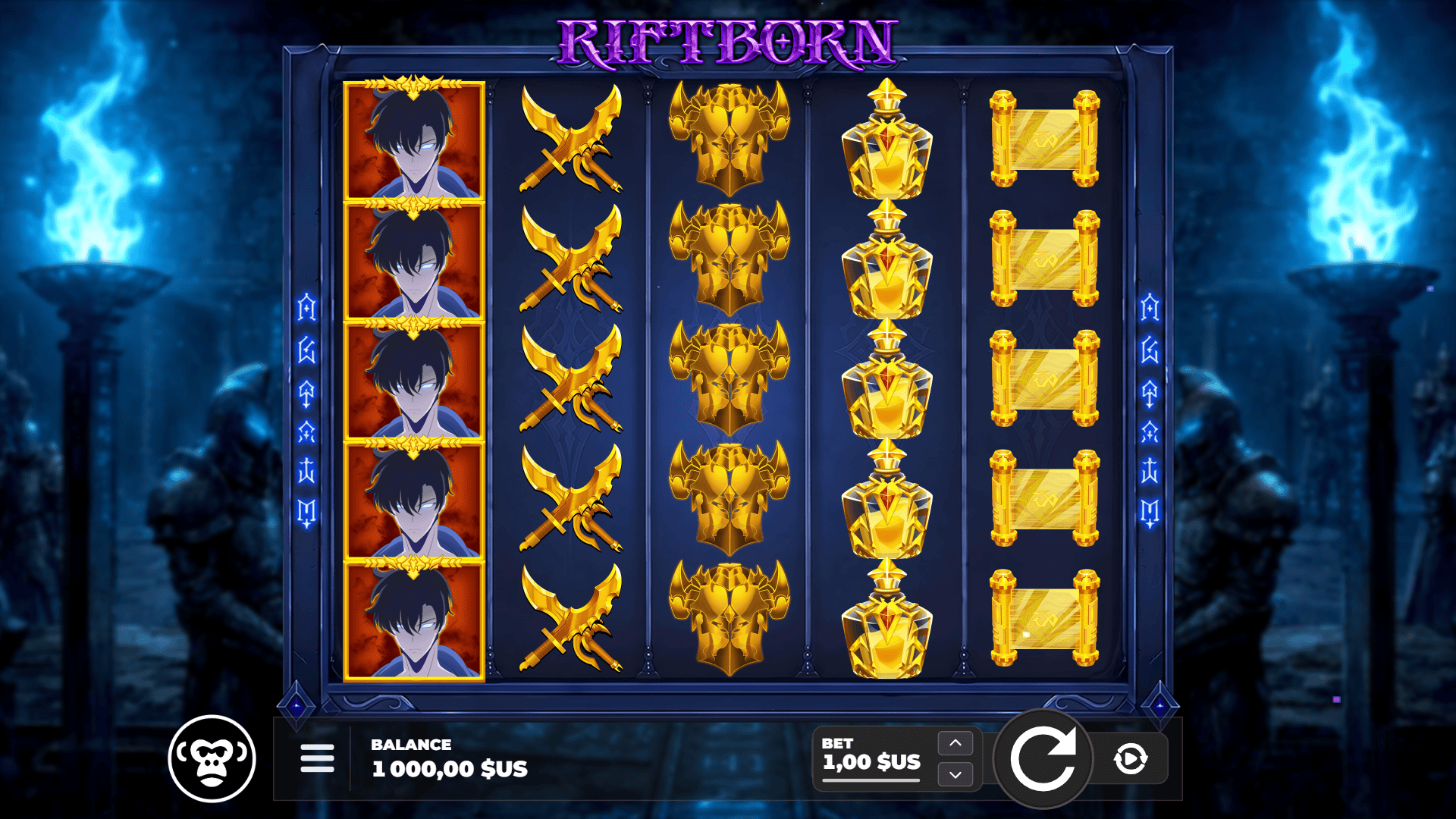 Riftborn slot gameplay reels