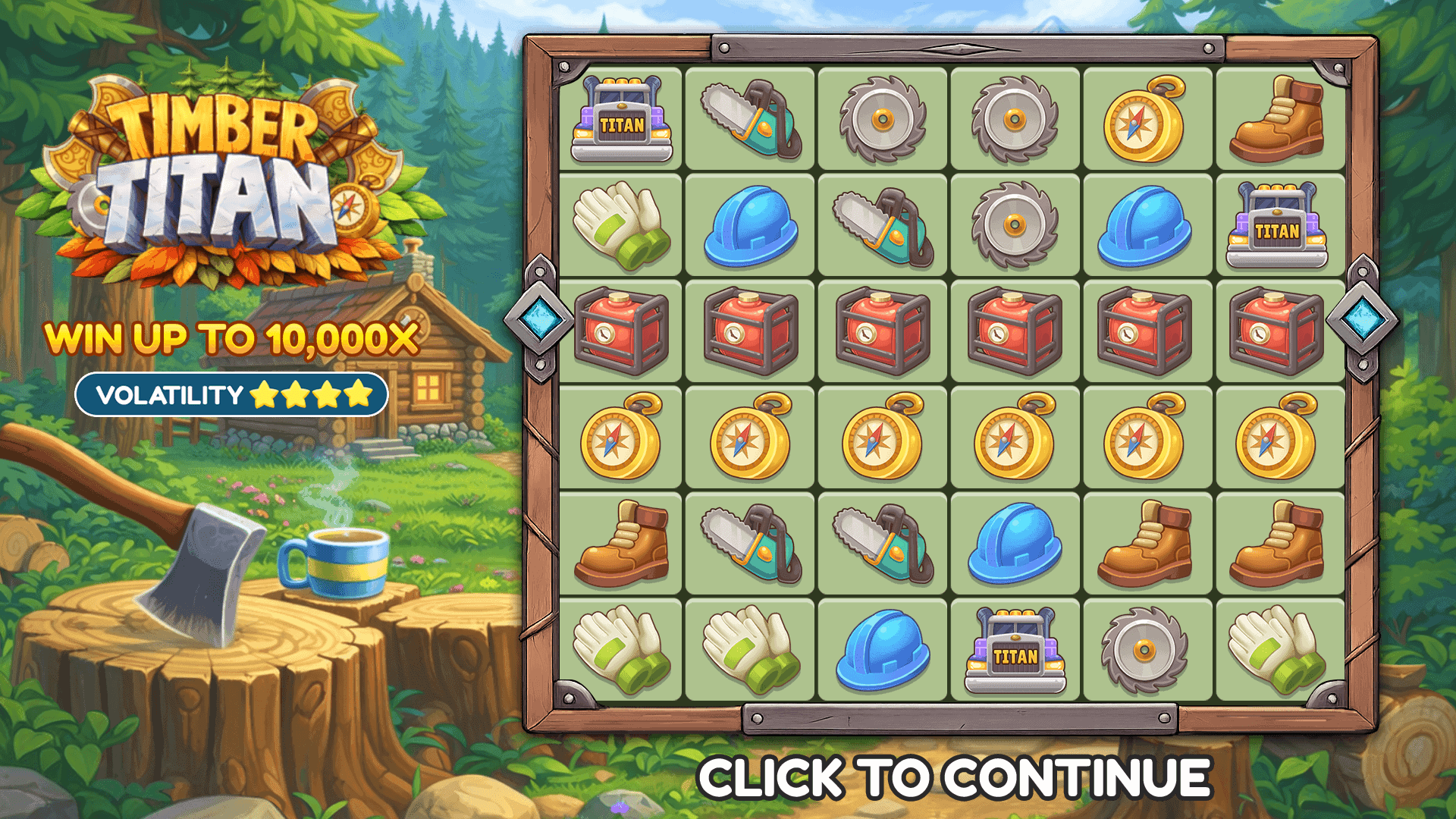 Timber Titan slot intro screen