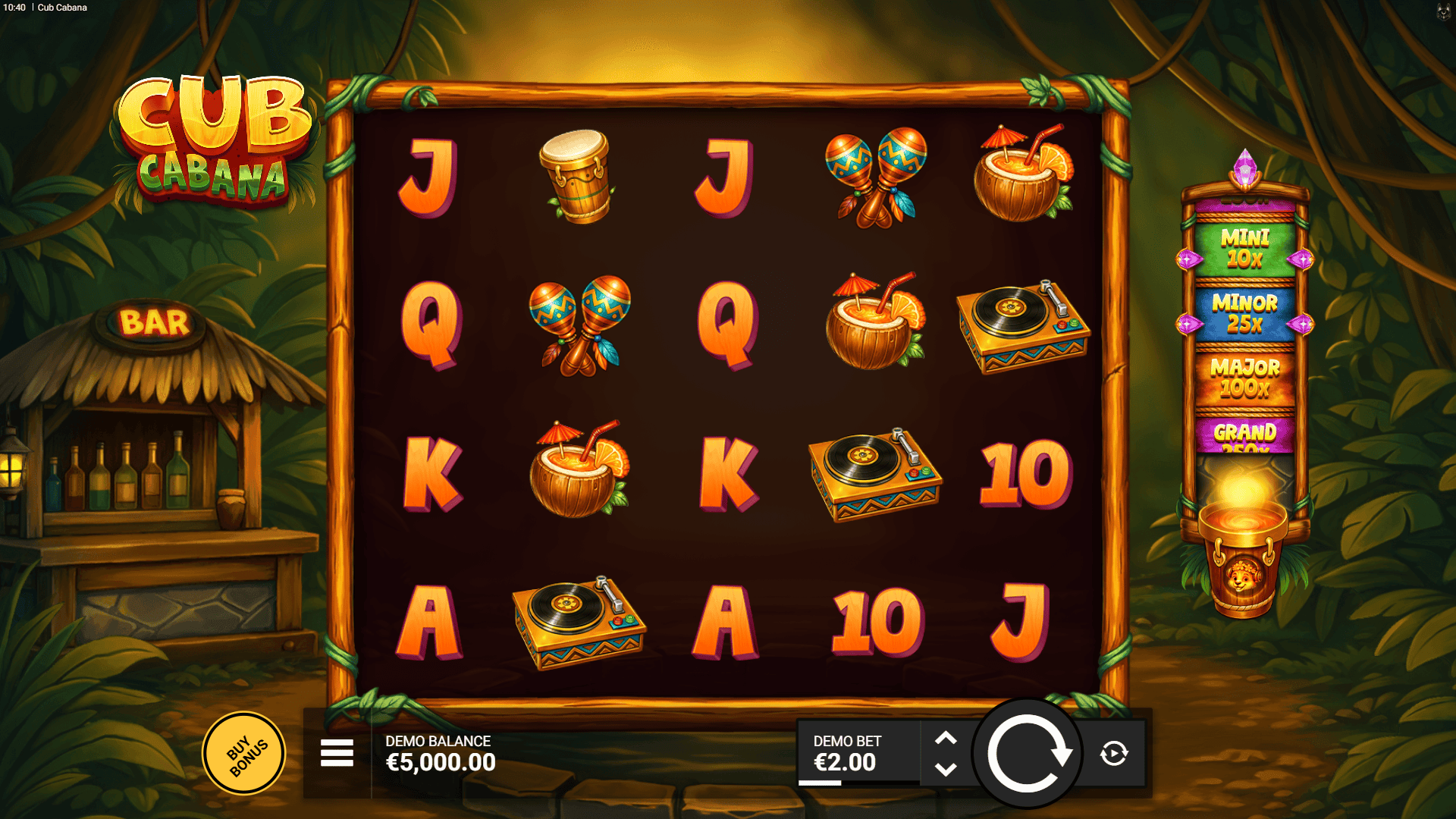 Cub Cabana slot gameplay reels
