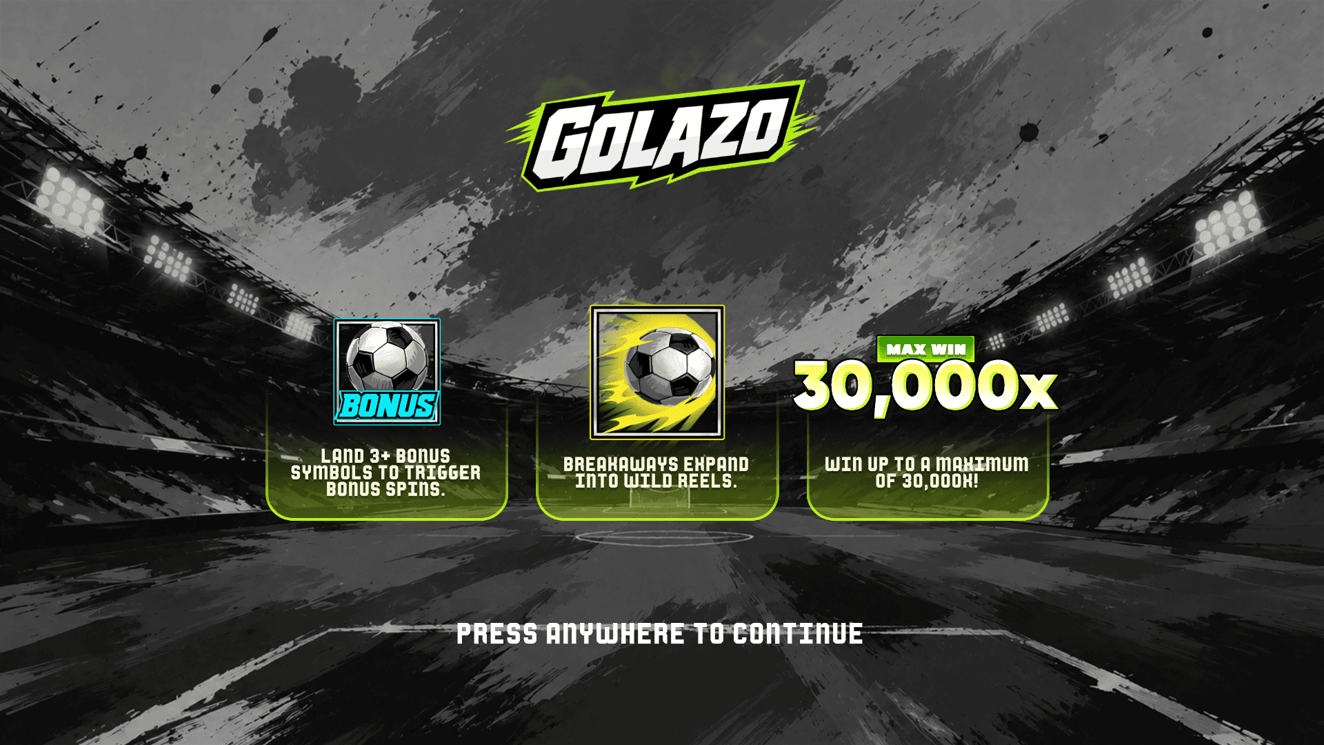 Golazo slot intro screen