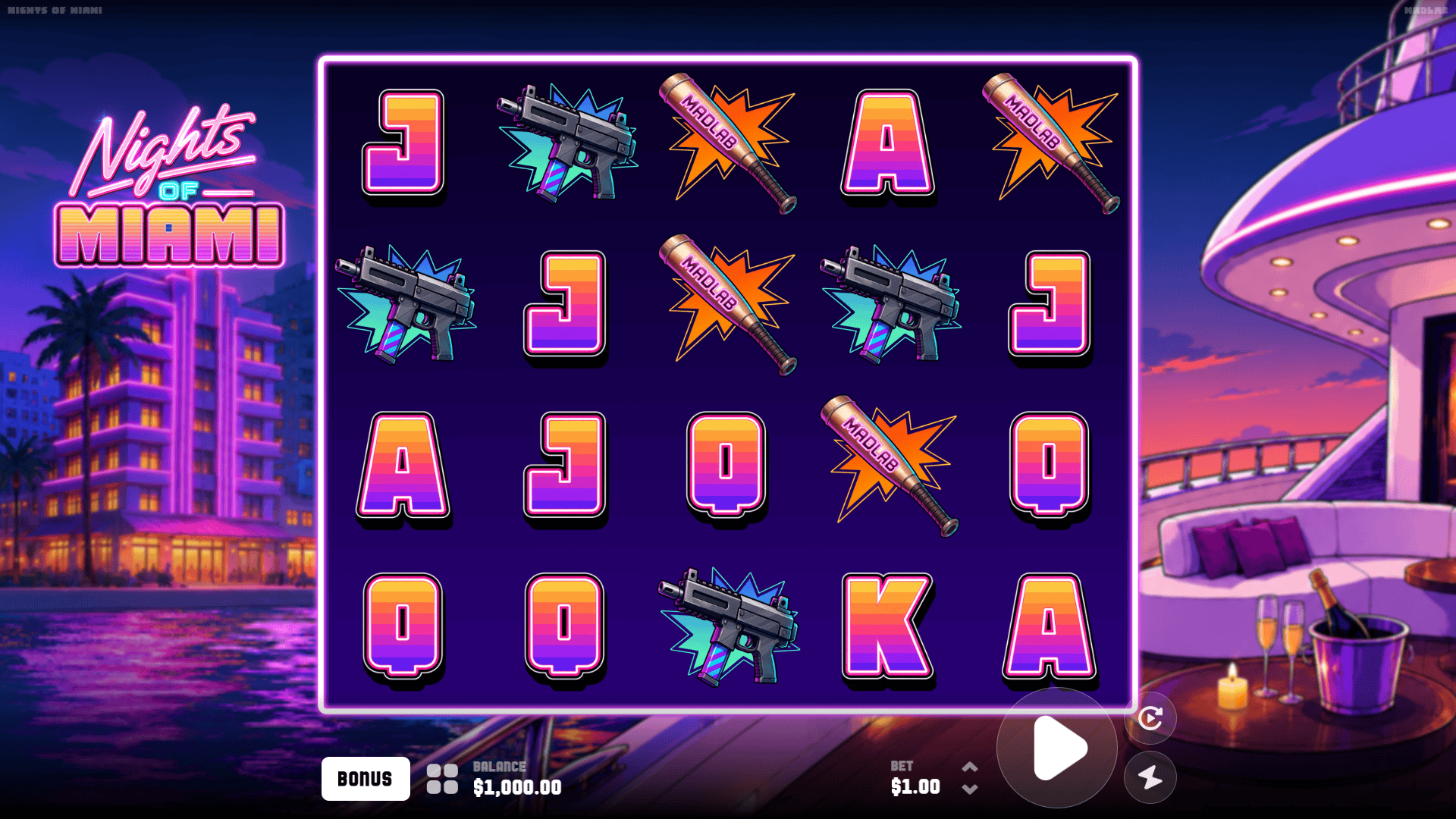 Nights Of Miami slot gameplay reels
