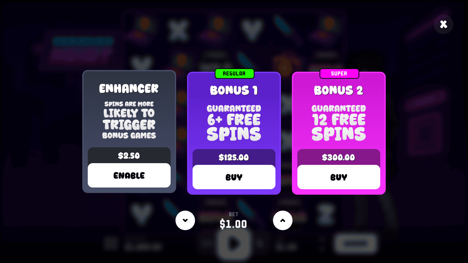 Zeroday Heist bonus buy menu