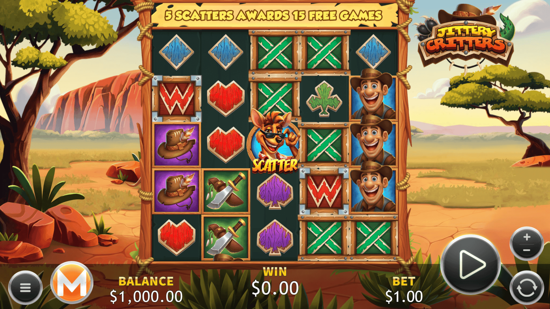 Jittery Critters slot gameplay reels
