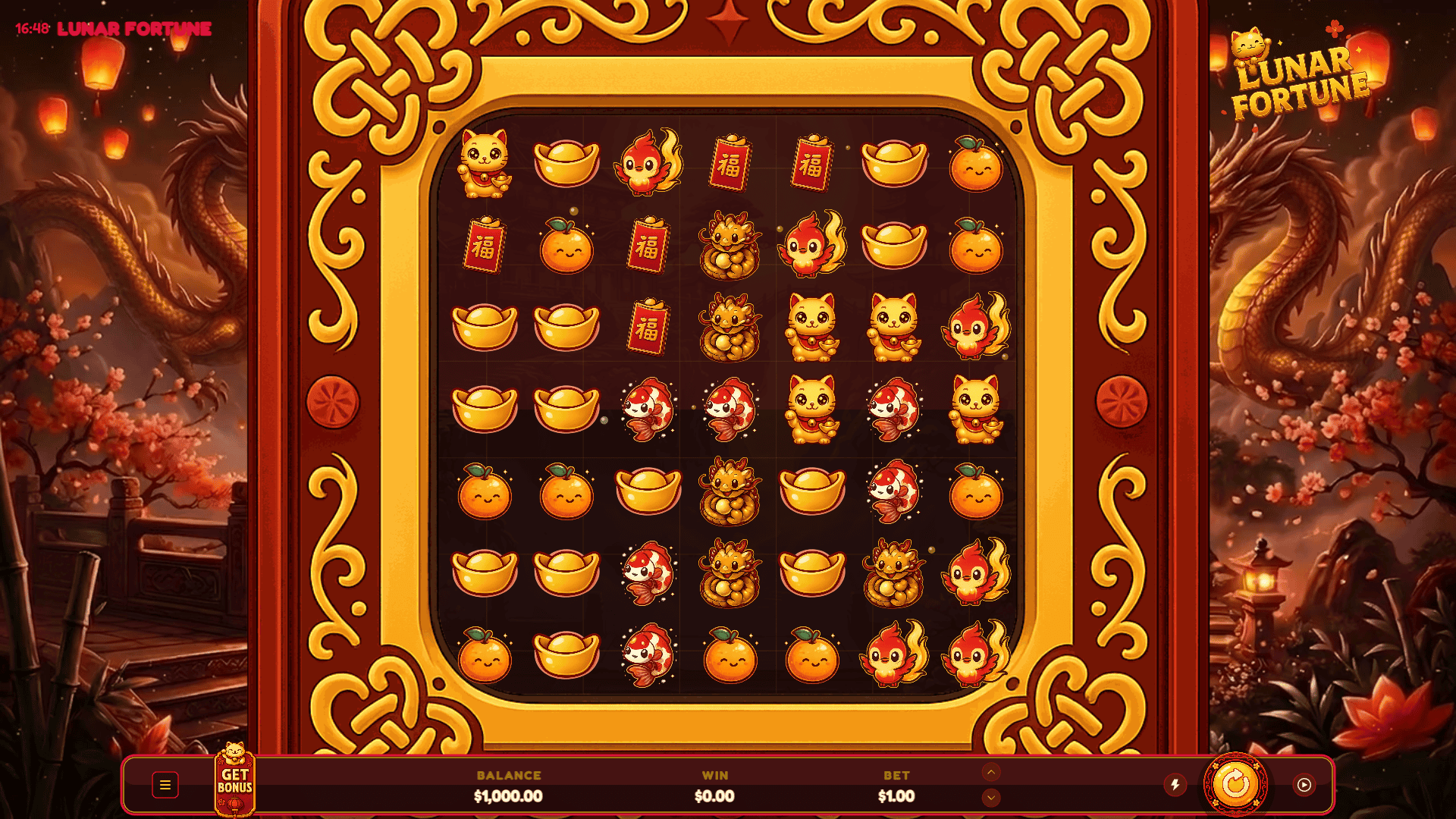 Lunar Fortune slot gameplay reels
