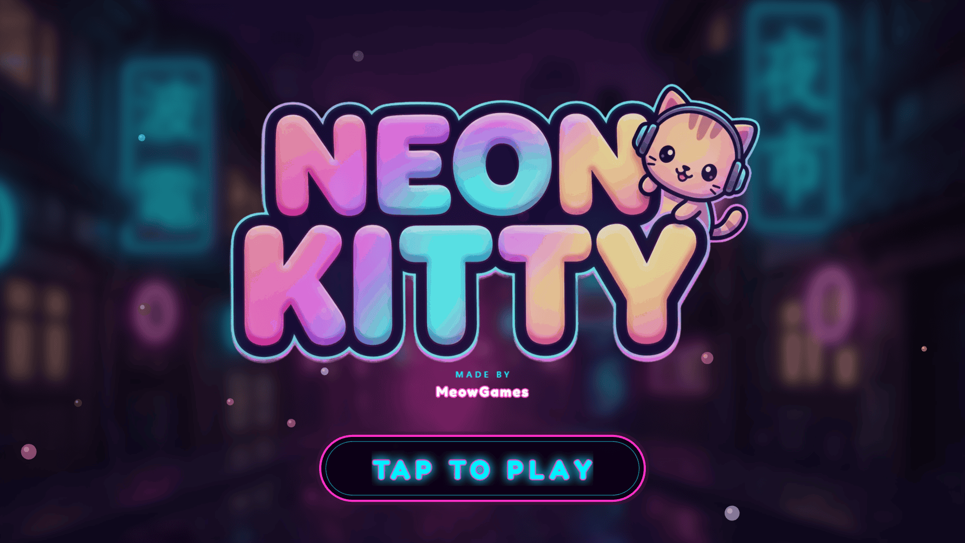 Neon Kitty slot intro screen