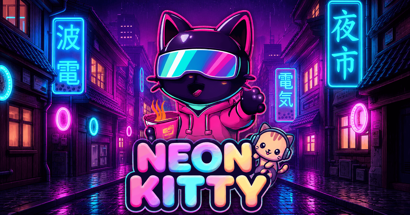 Neon Kitty Slot Demo by Meowgames slot cover image