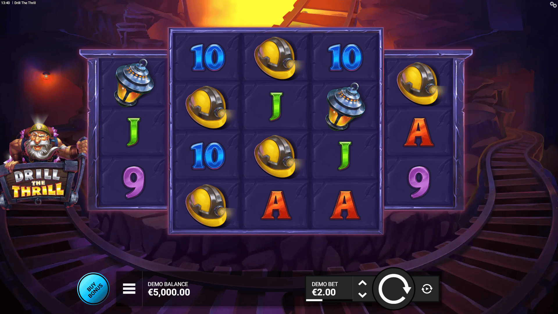Drill the Thrill slot gameplay reels