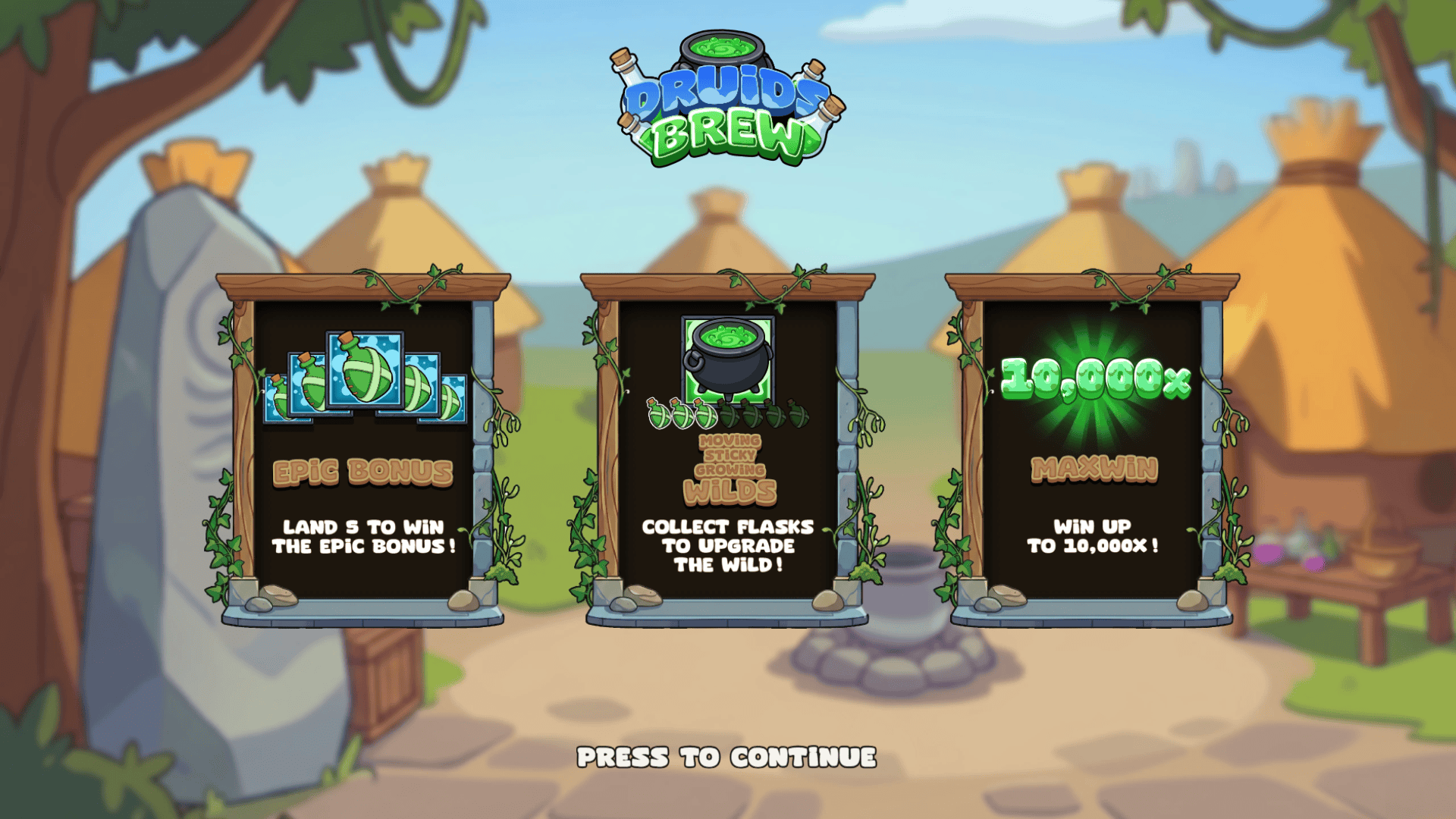 Druids Brew slot intro screen