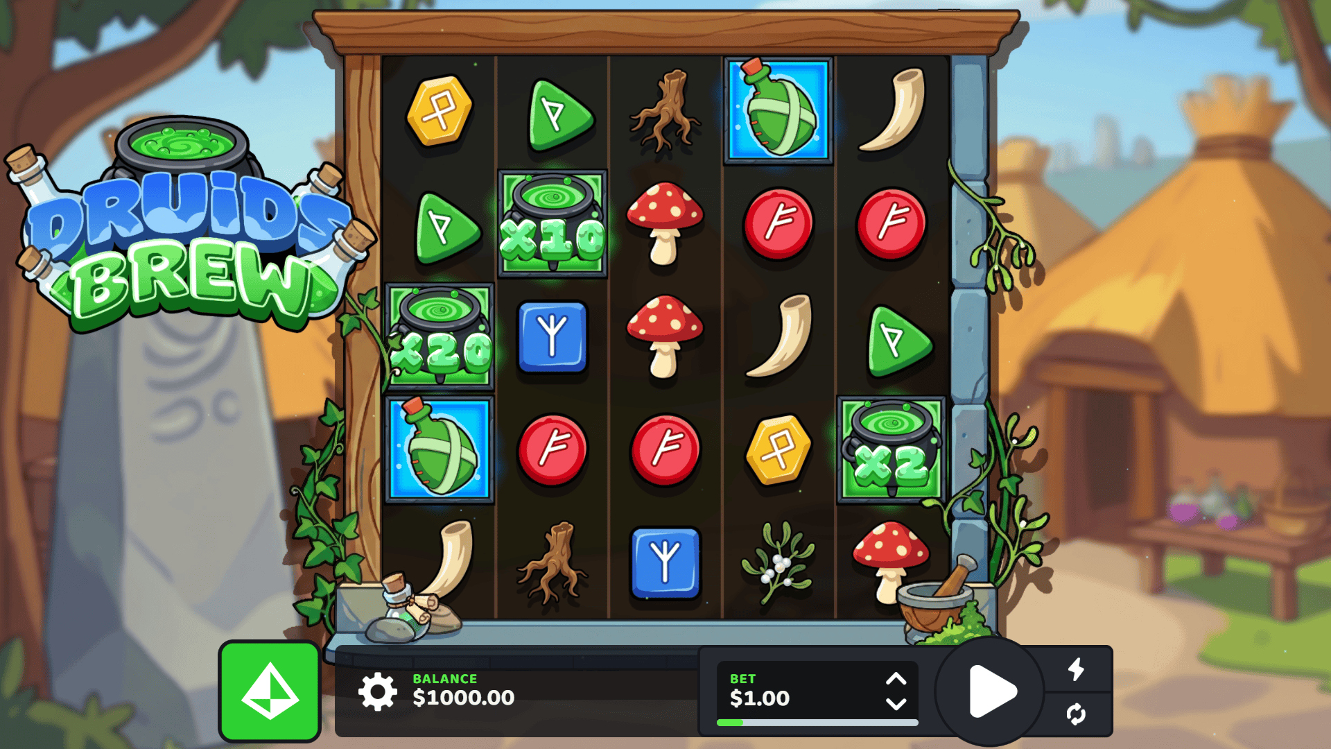 Druids Brew slot gameplay reels