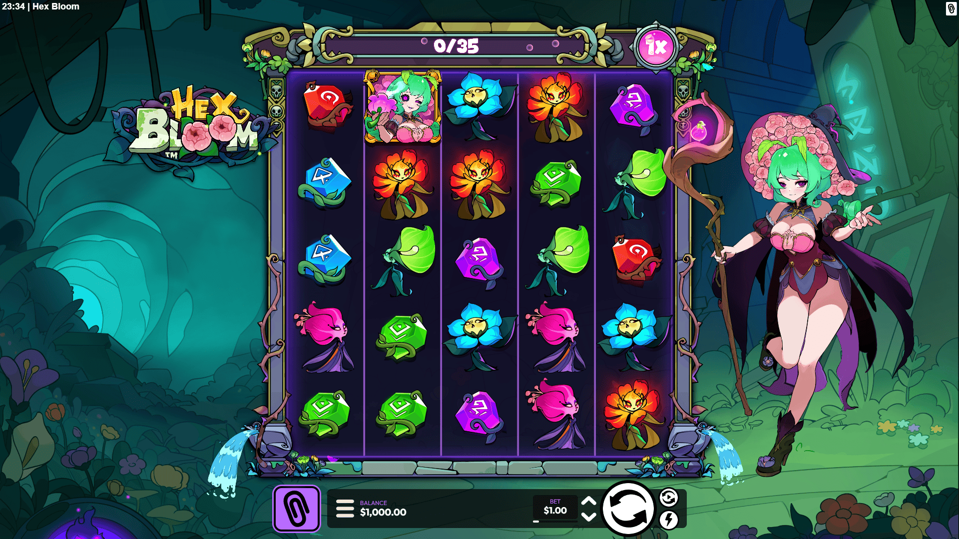 Hex Bloom slot gameplay reels