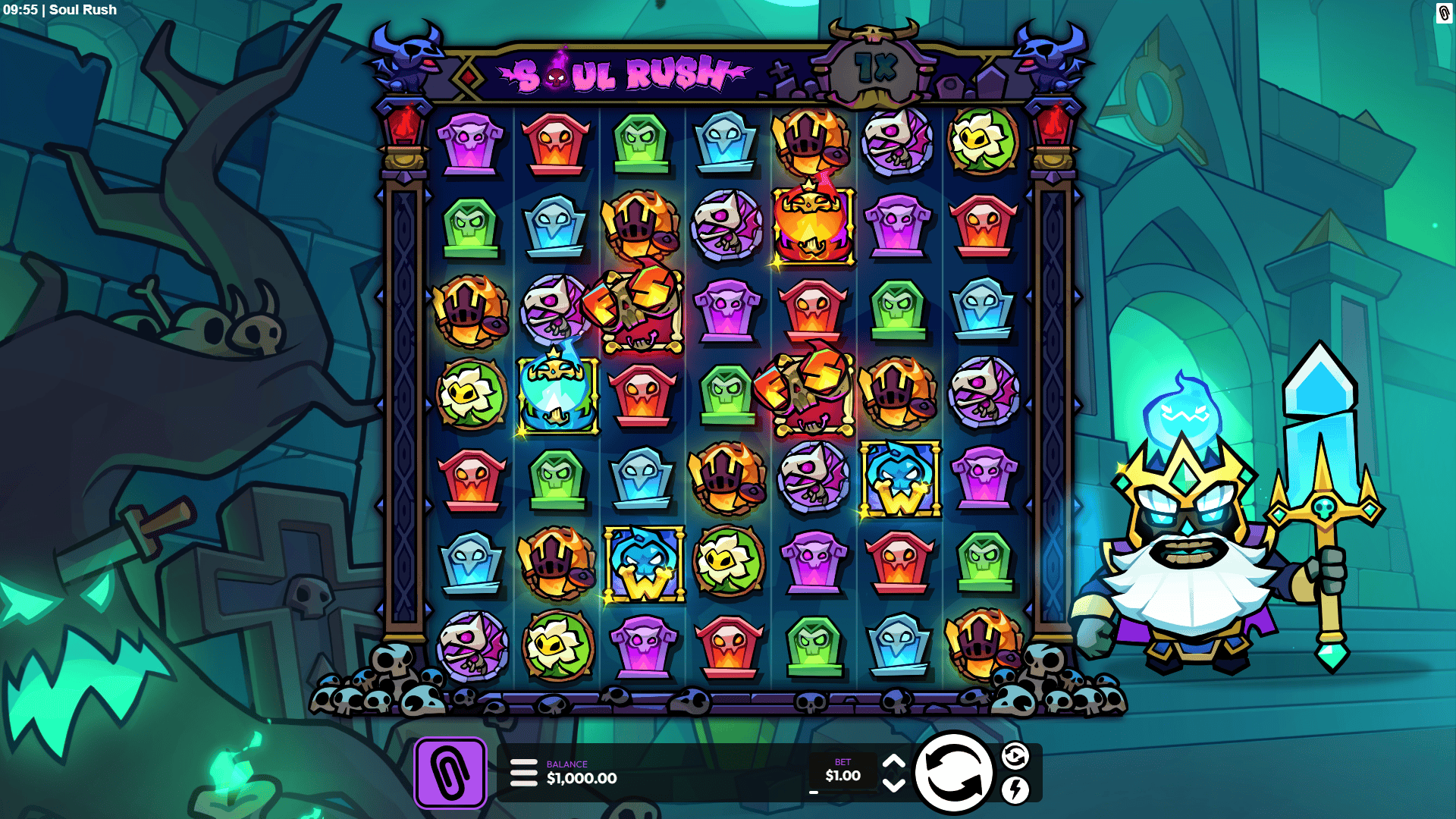 Soul Rush slot gameplay reels