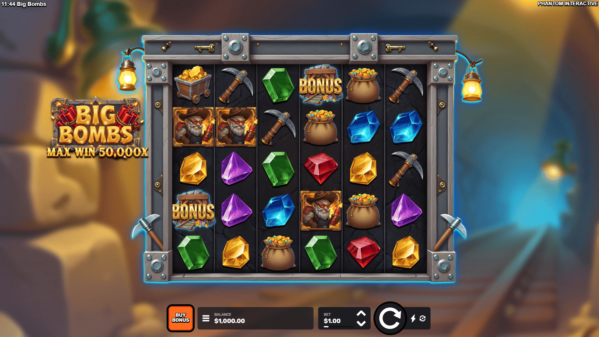 Big Bombs slot gameplay reels